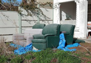 Picture of old furniture at the backyard