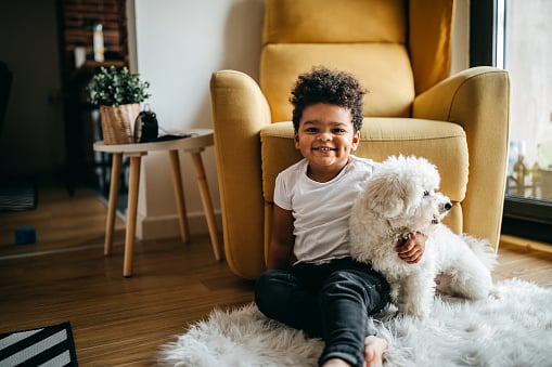 Kid with a dog