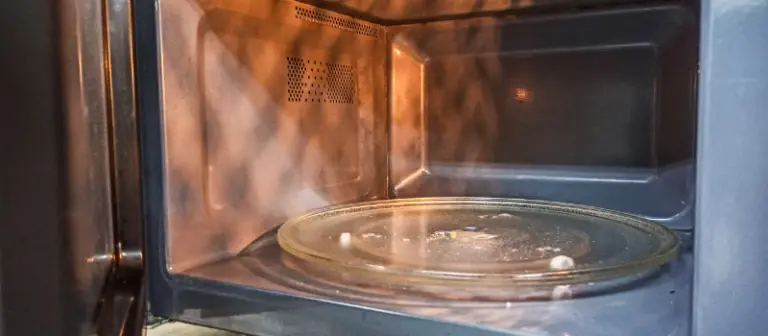 old microwave that needs to be cleaned