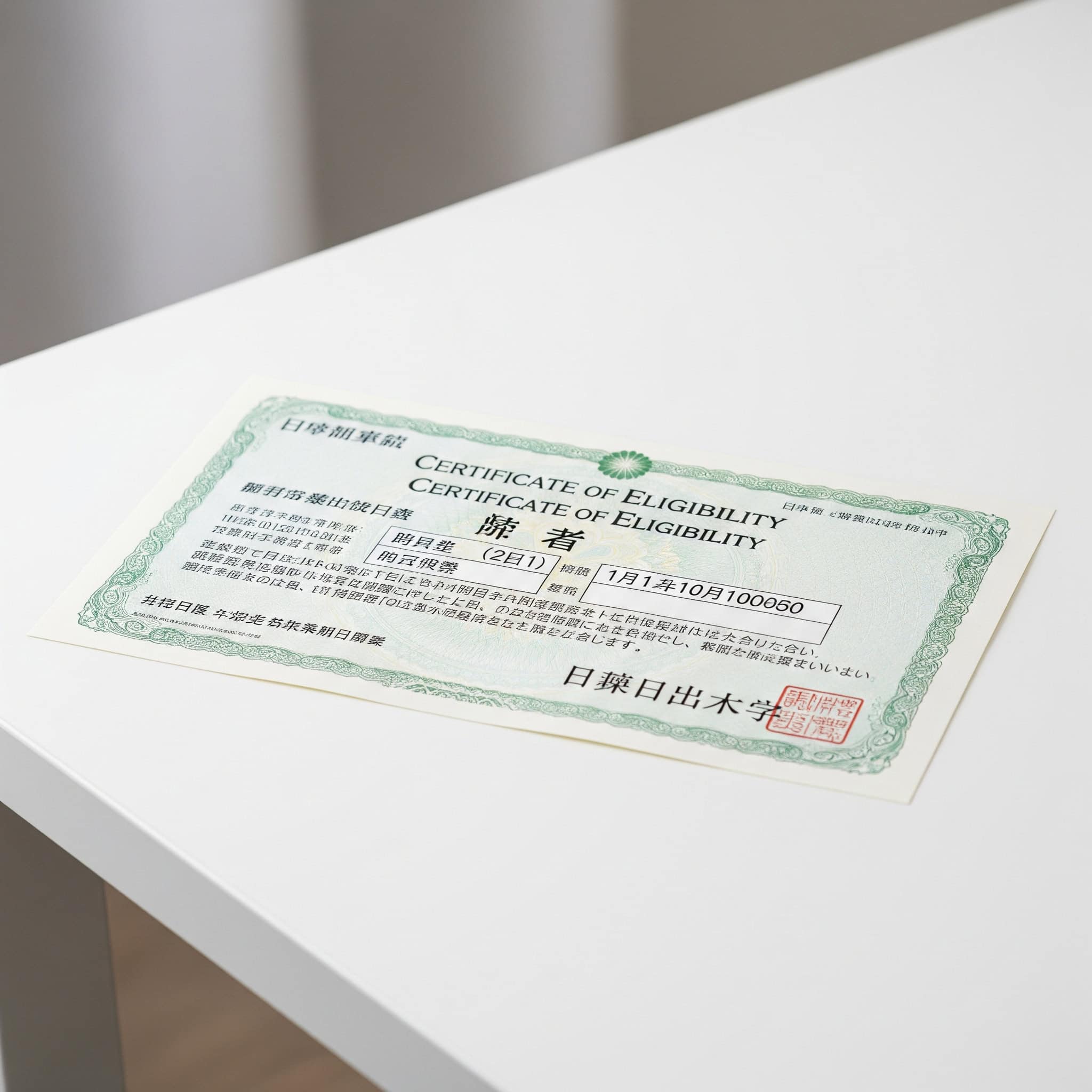 Certificate of Eligibility 