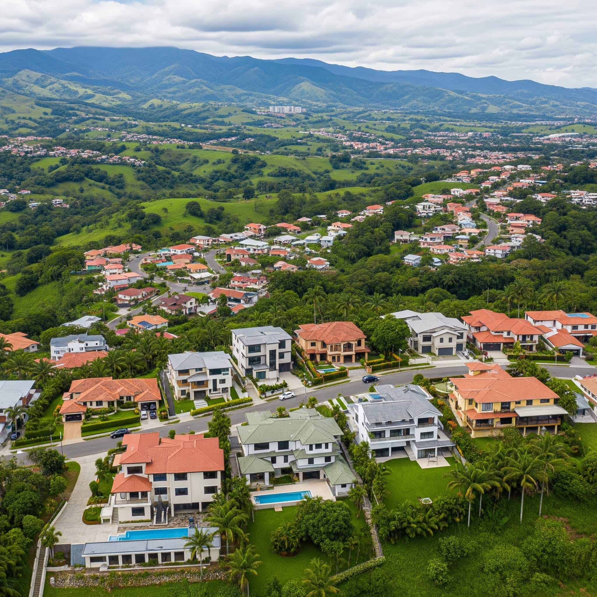 Aerial photograph of the Central Valley in Costa Rica