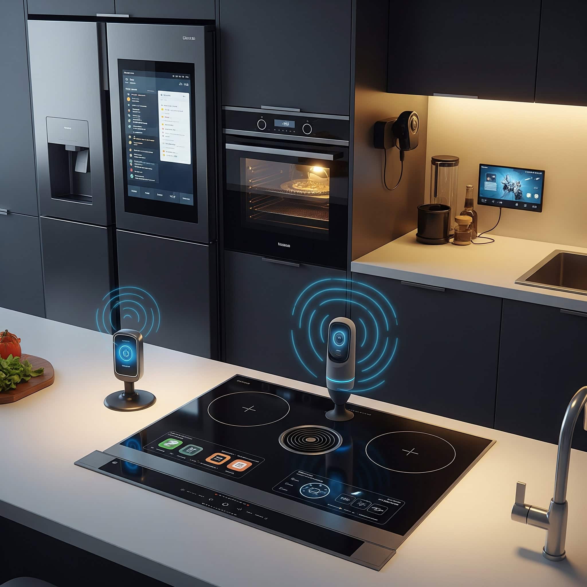 Technology integration in modern kitchen