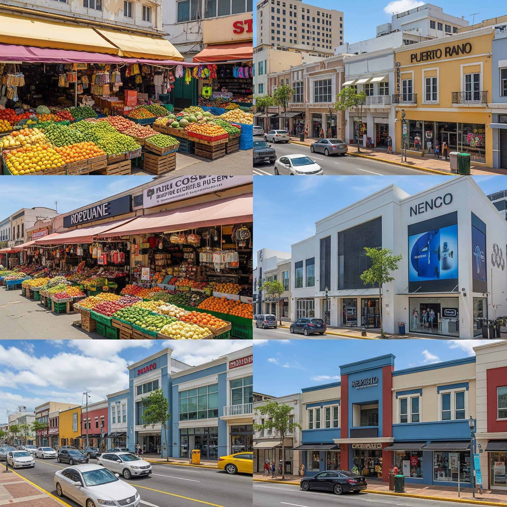 Bustling shopping district in San Juan, Puerto Rico