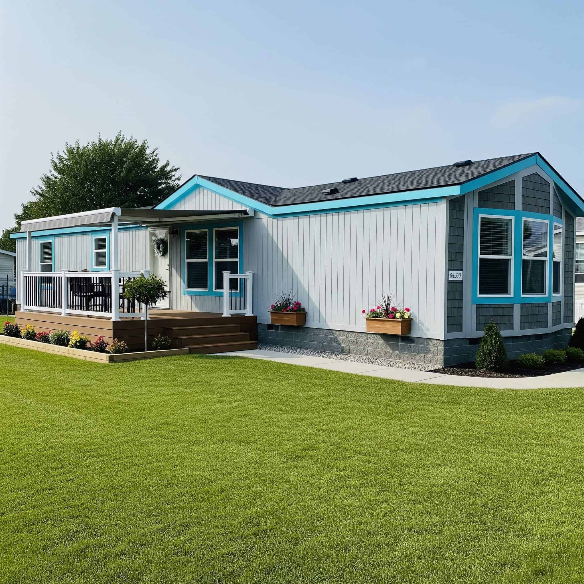 beautifully renovated mobile home exterior