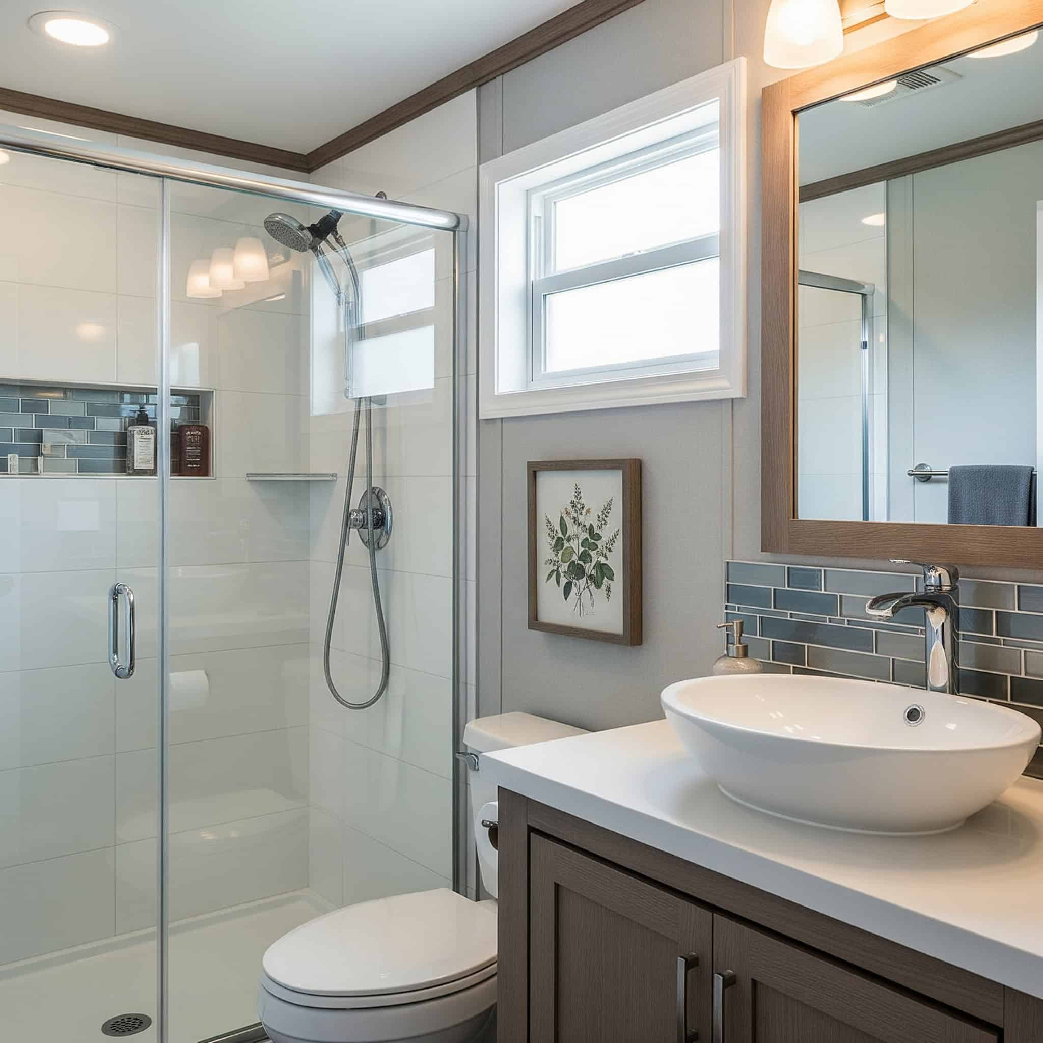 renovated mobile home bathroom