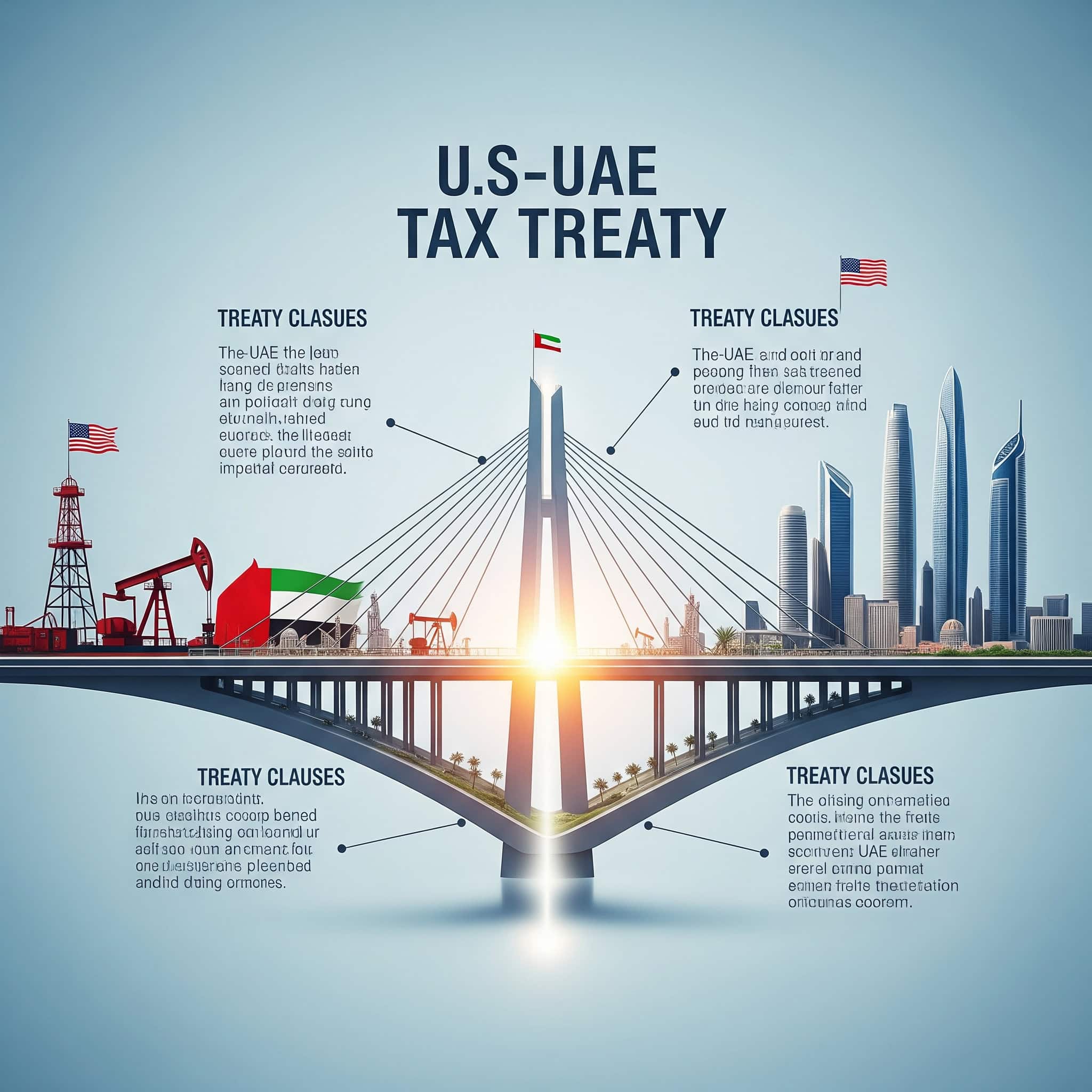 Conceptual image depicting the US-UAE tax treaty