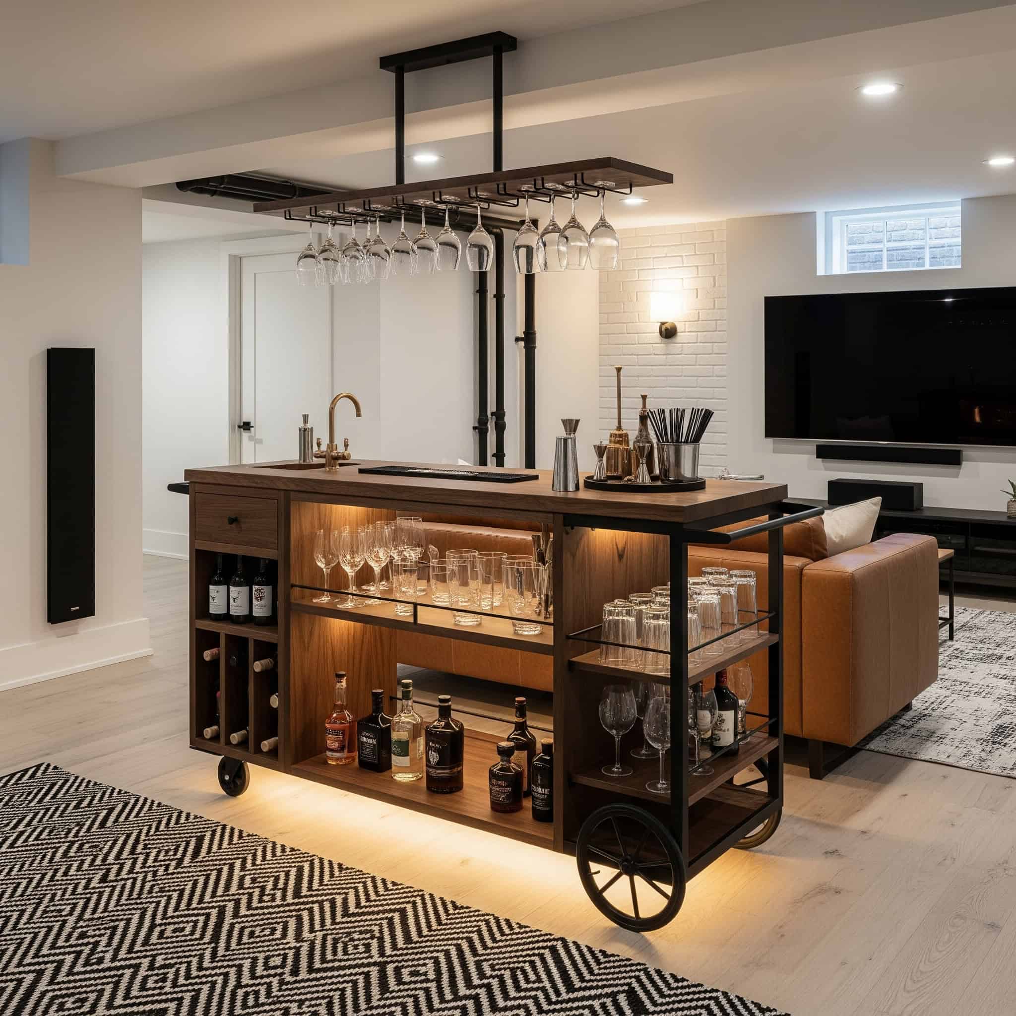 Mobile Bar Cart Station