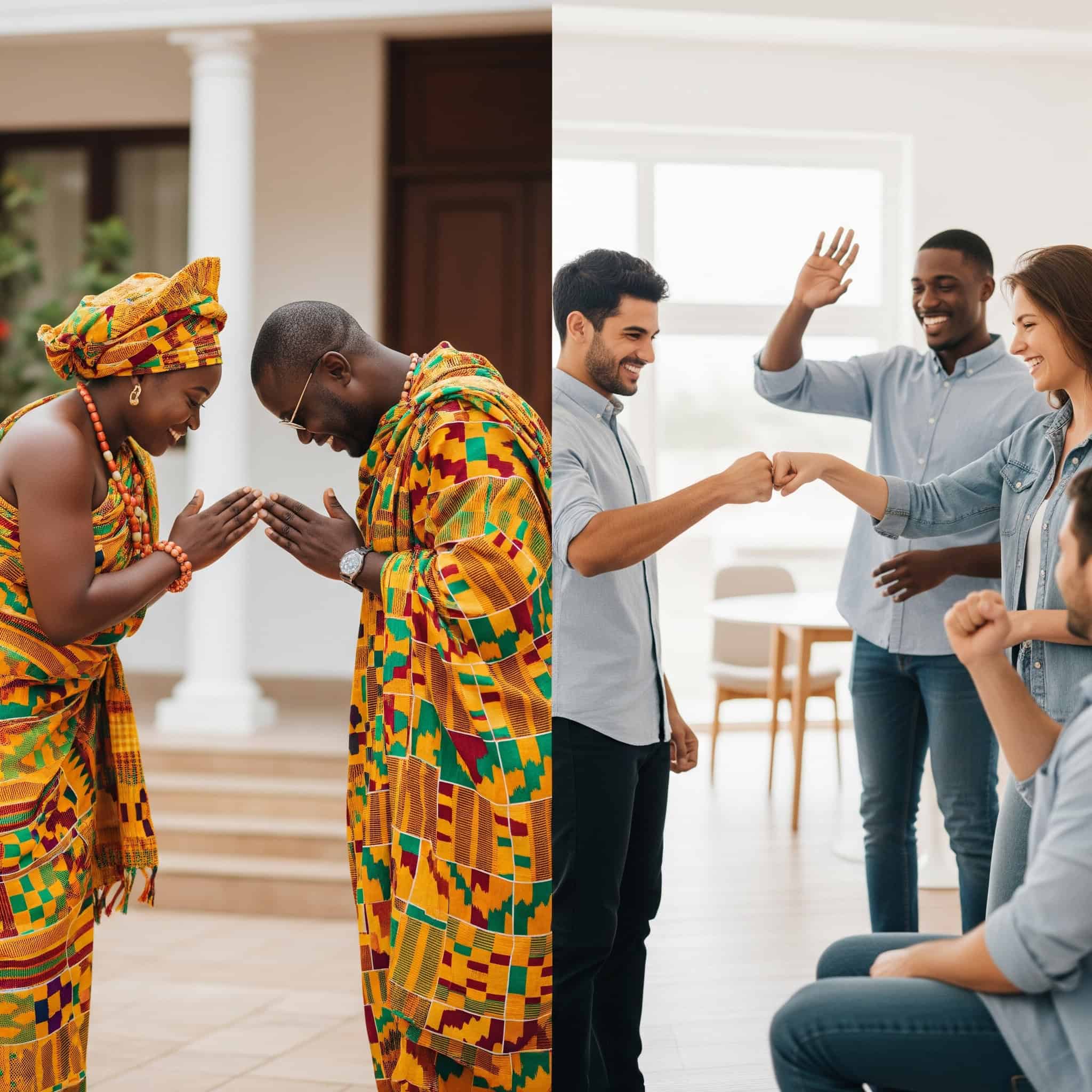 Ghanaian greeting versus a casual American greeting