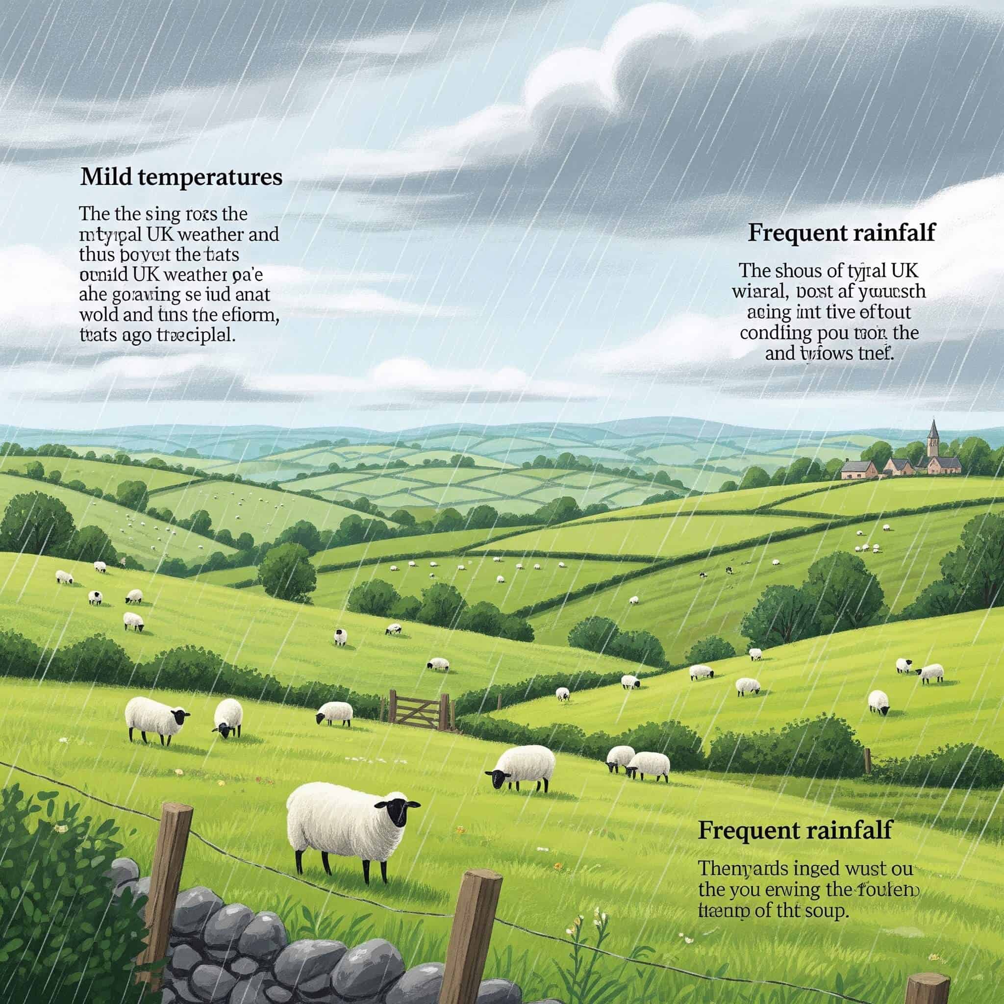 An illustration of the UK weather
