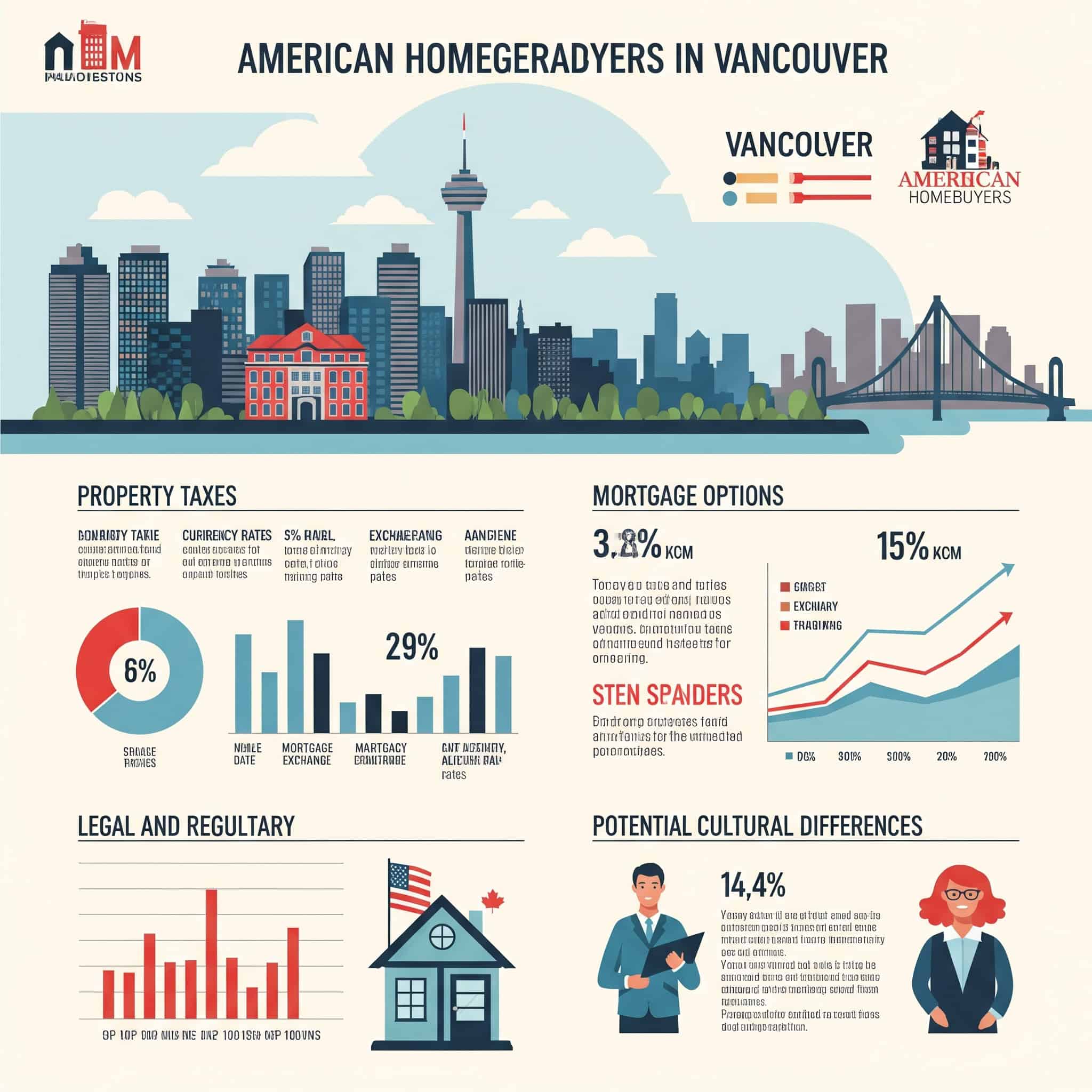  Infographic illustrating home purchase considerations for Americans in Vancouver.