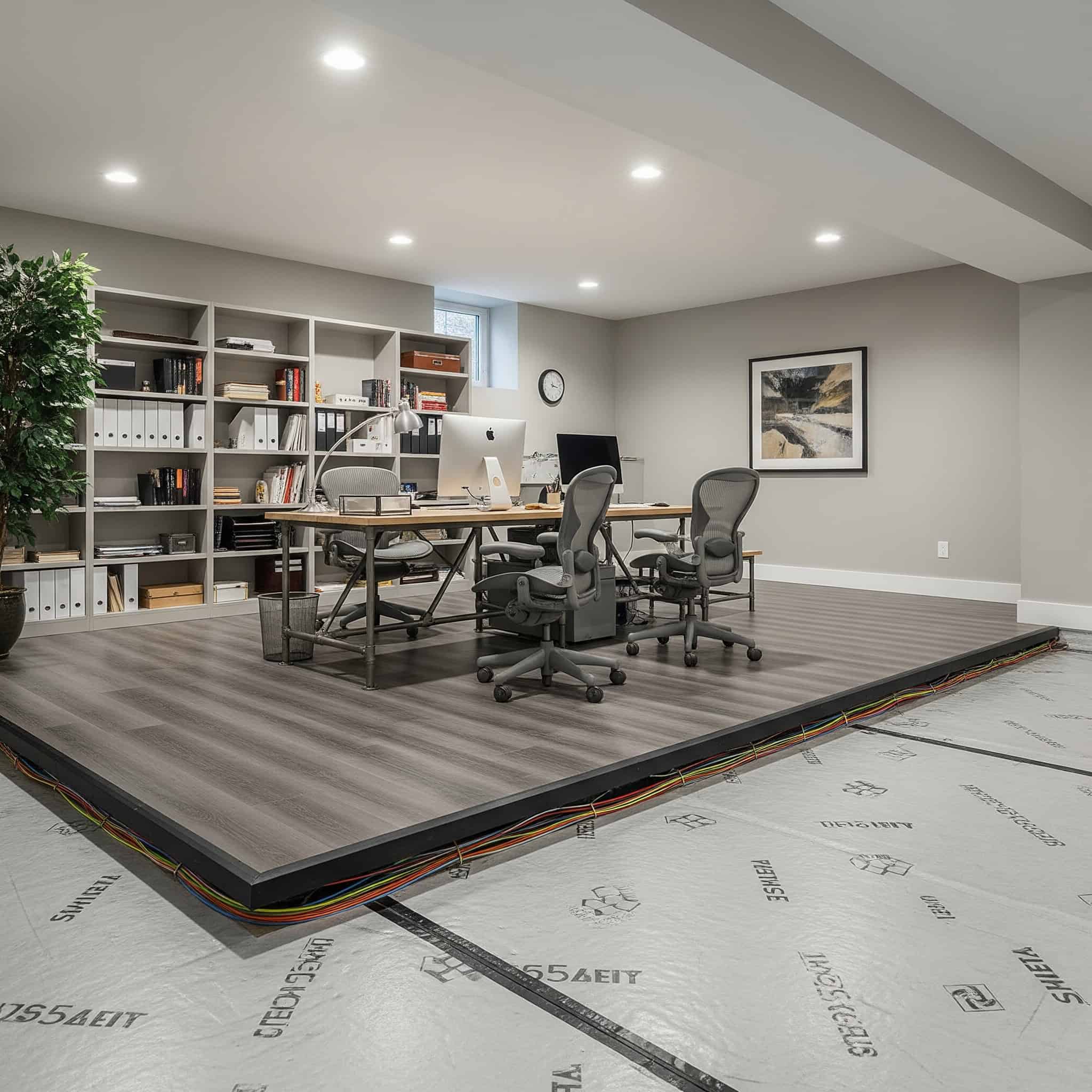 Raised Flooring System with Moisture Barrier