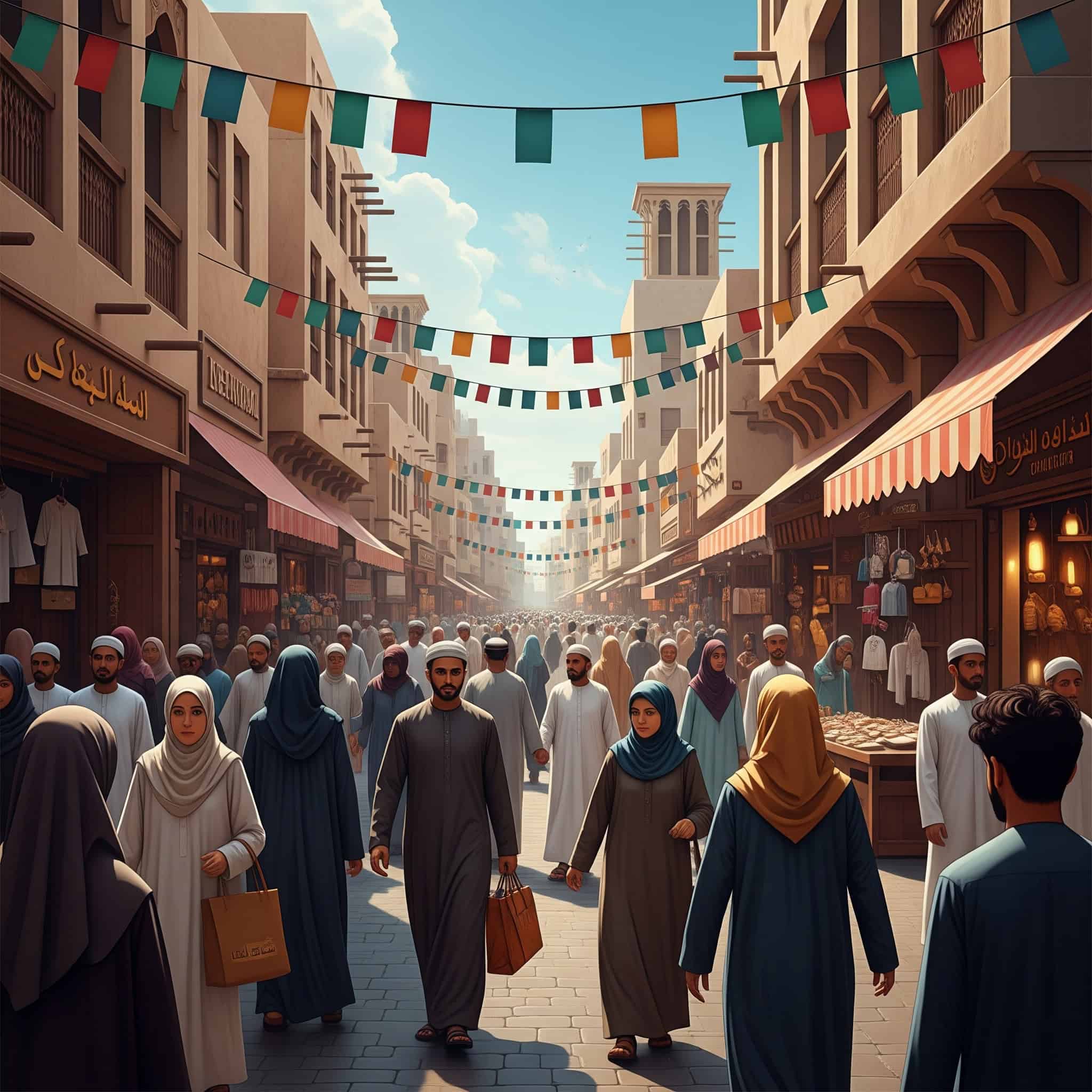 Religious holiday navigation in Dubai.