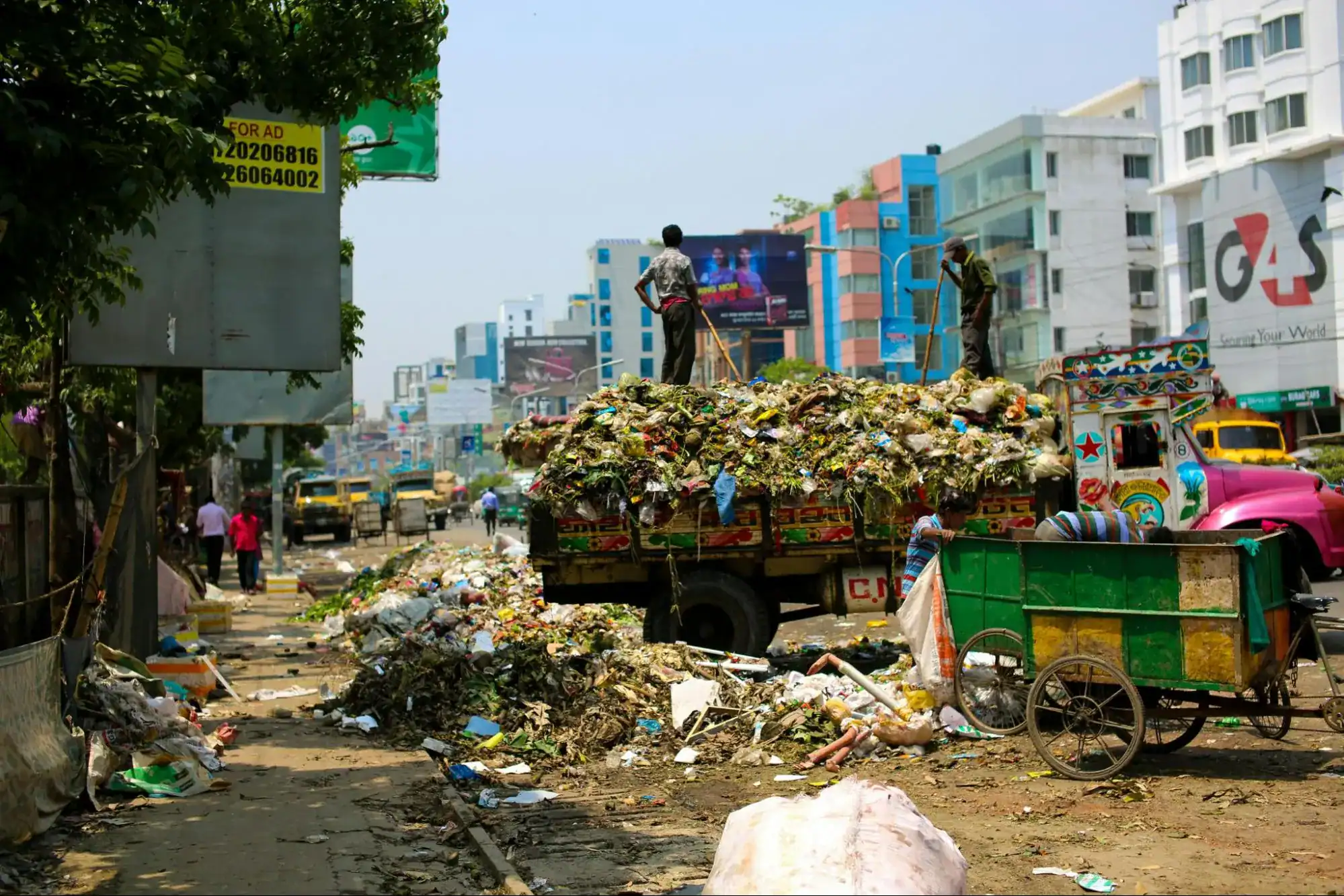 Piles of waste in a developing country.
