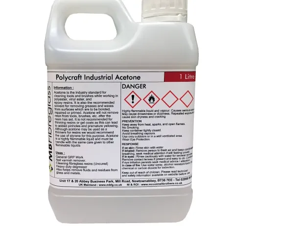 Acetone container ready for disposal purposes.