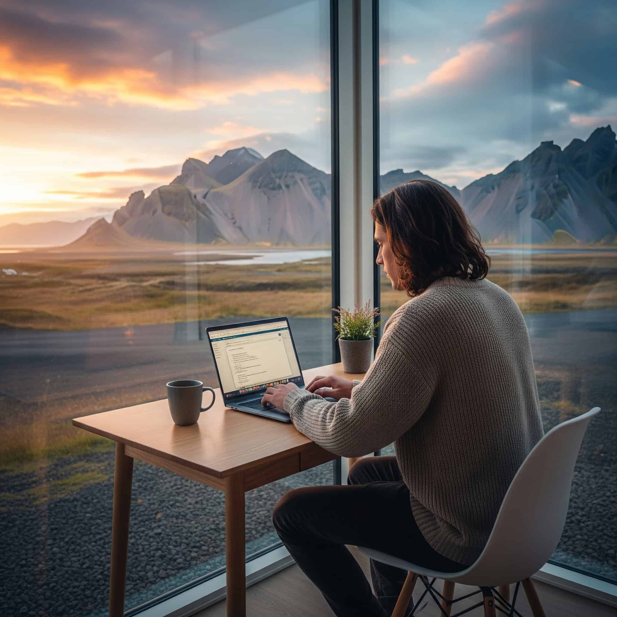 Remote worker in Iceland