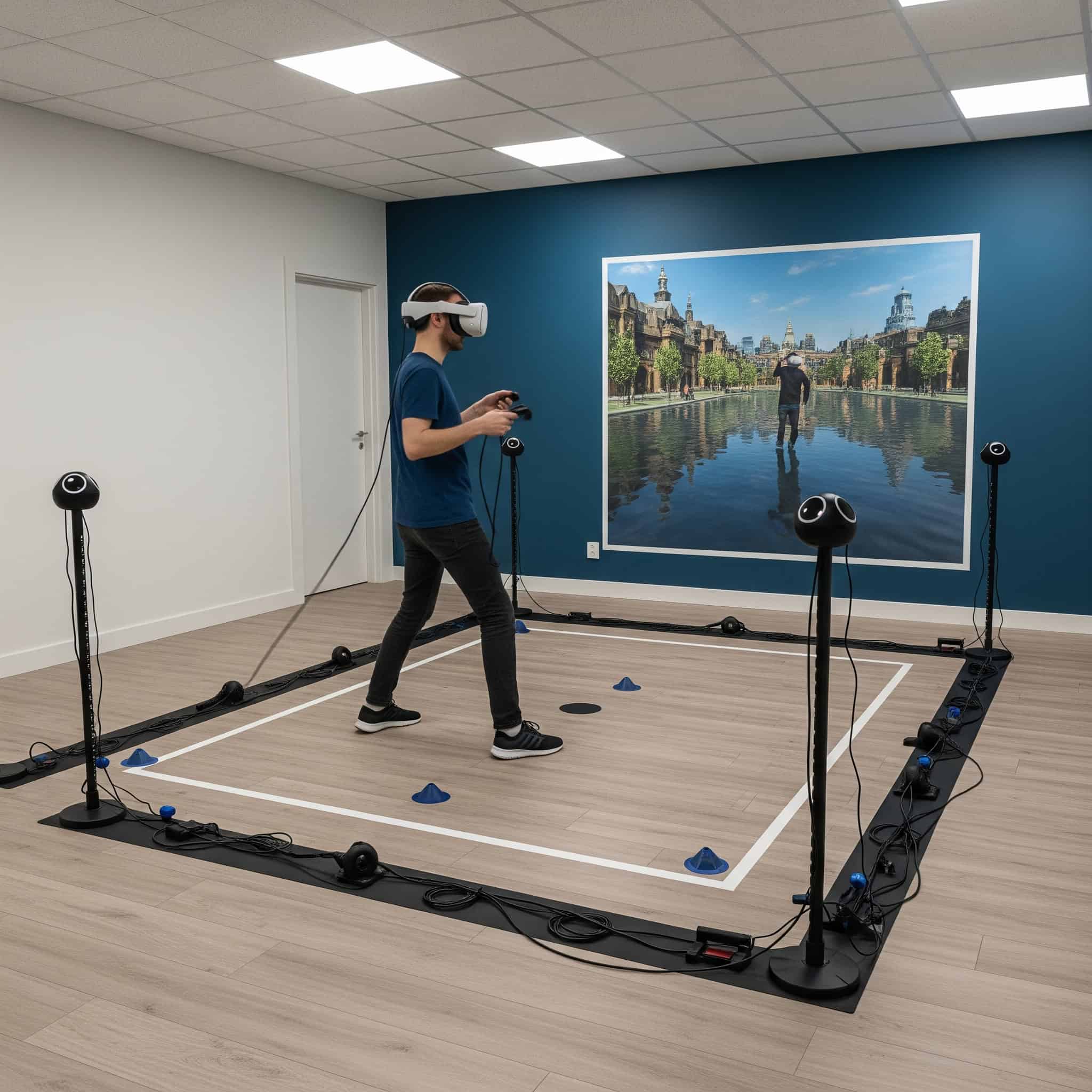 Dedicate clear floor space for room-scale virtual reality gaming with proper boundary systems and cable management.