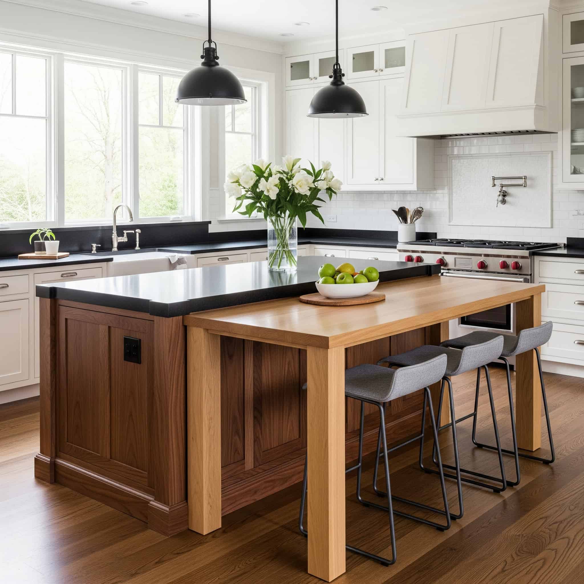 Nested kitchen island.