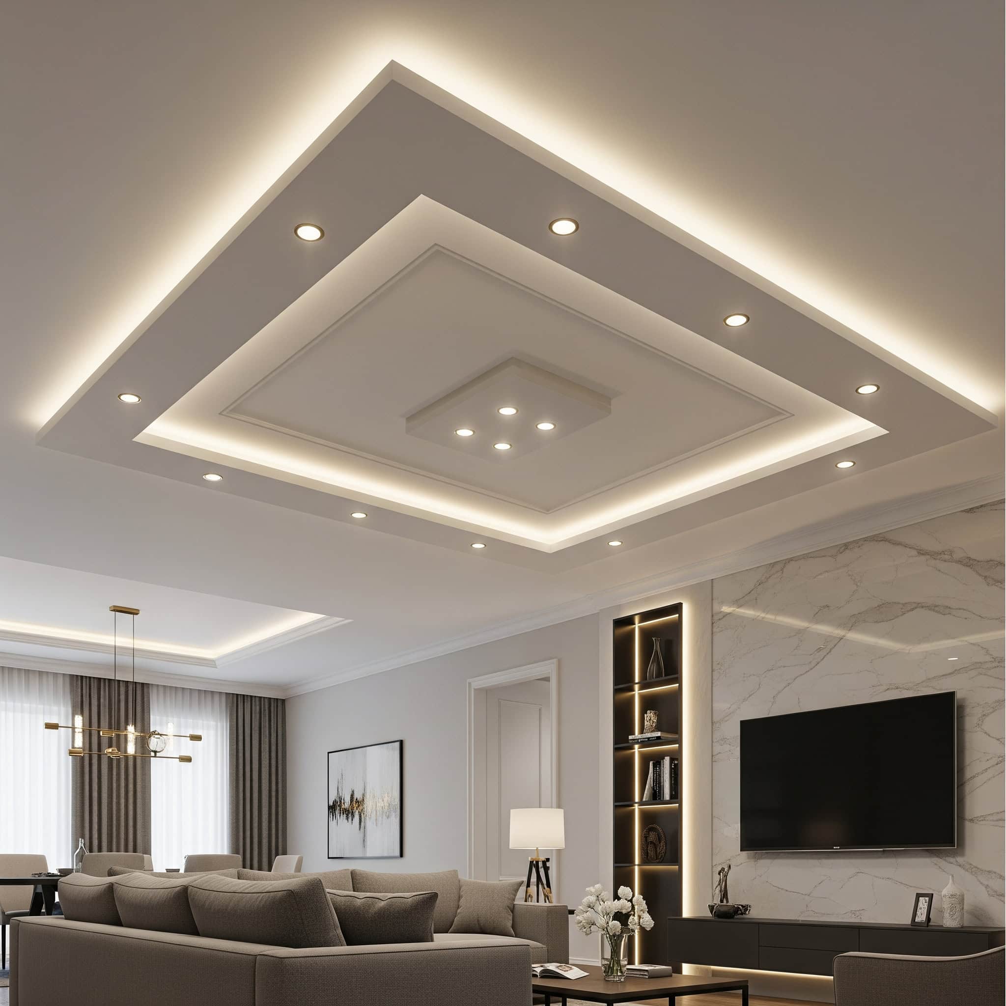 Cove lighting in tray ceilings