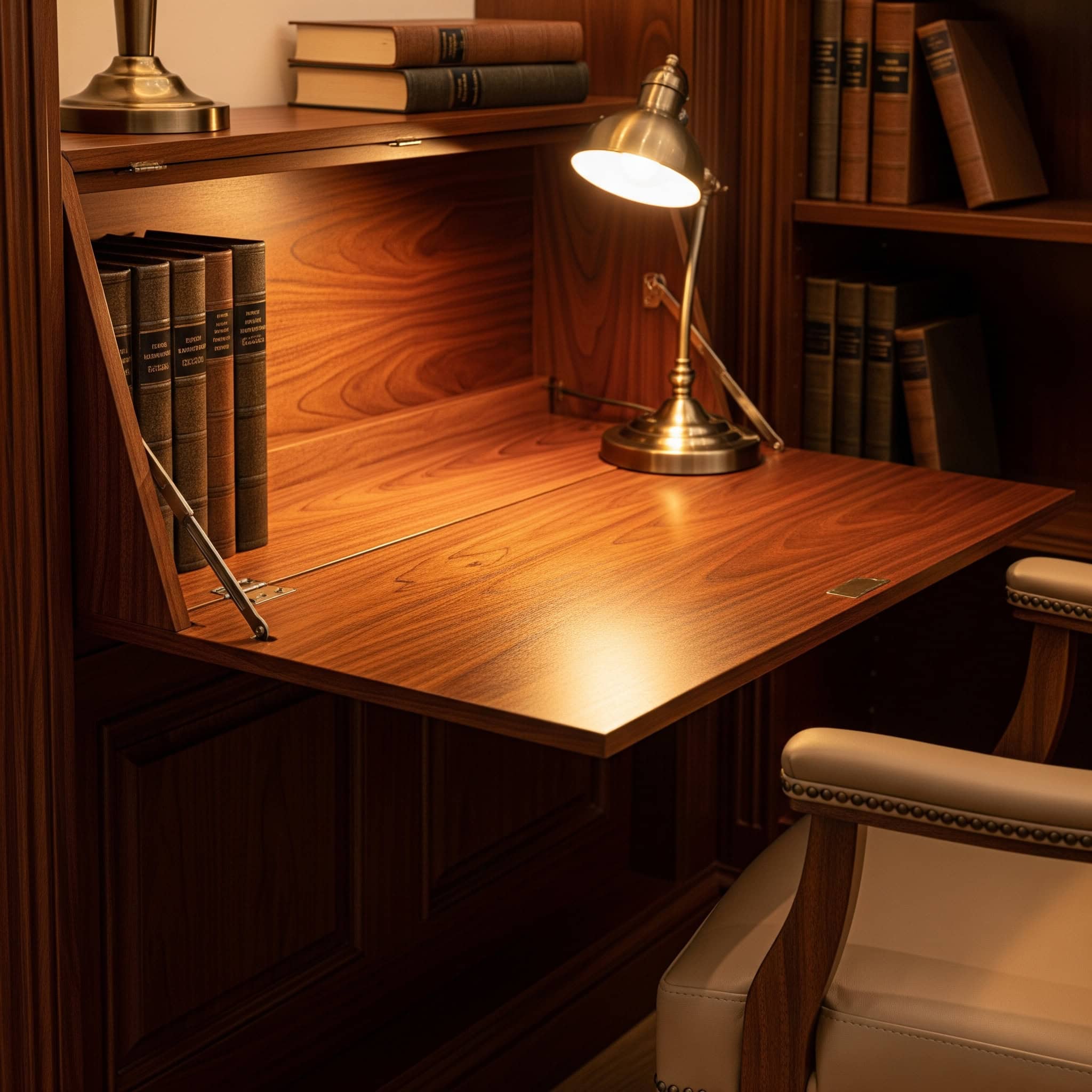 Fold-down reading desk