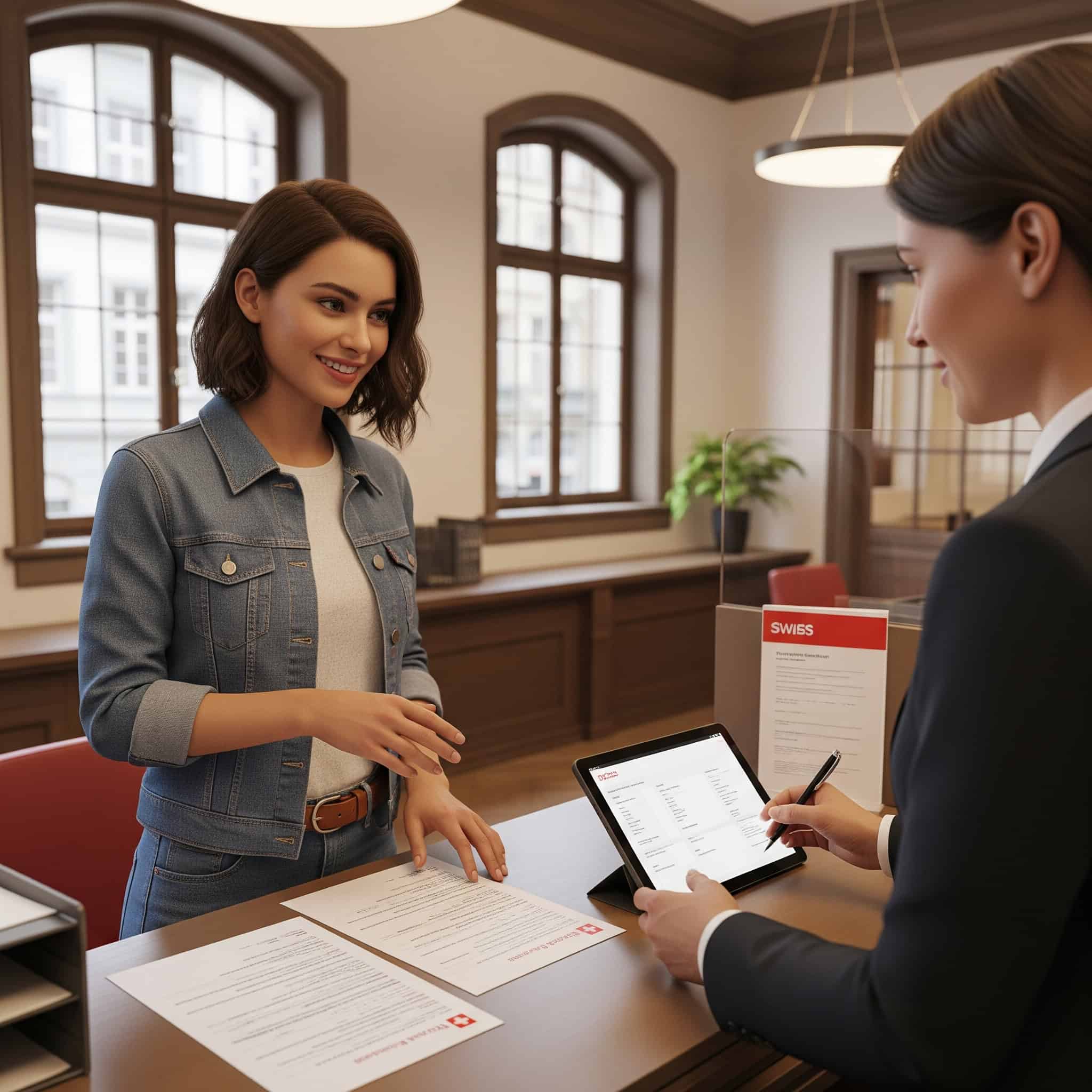 American sets up bank account in Switzerland