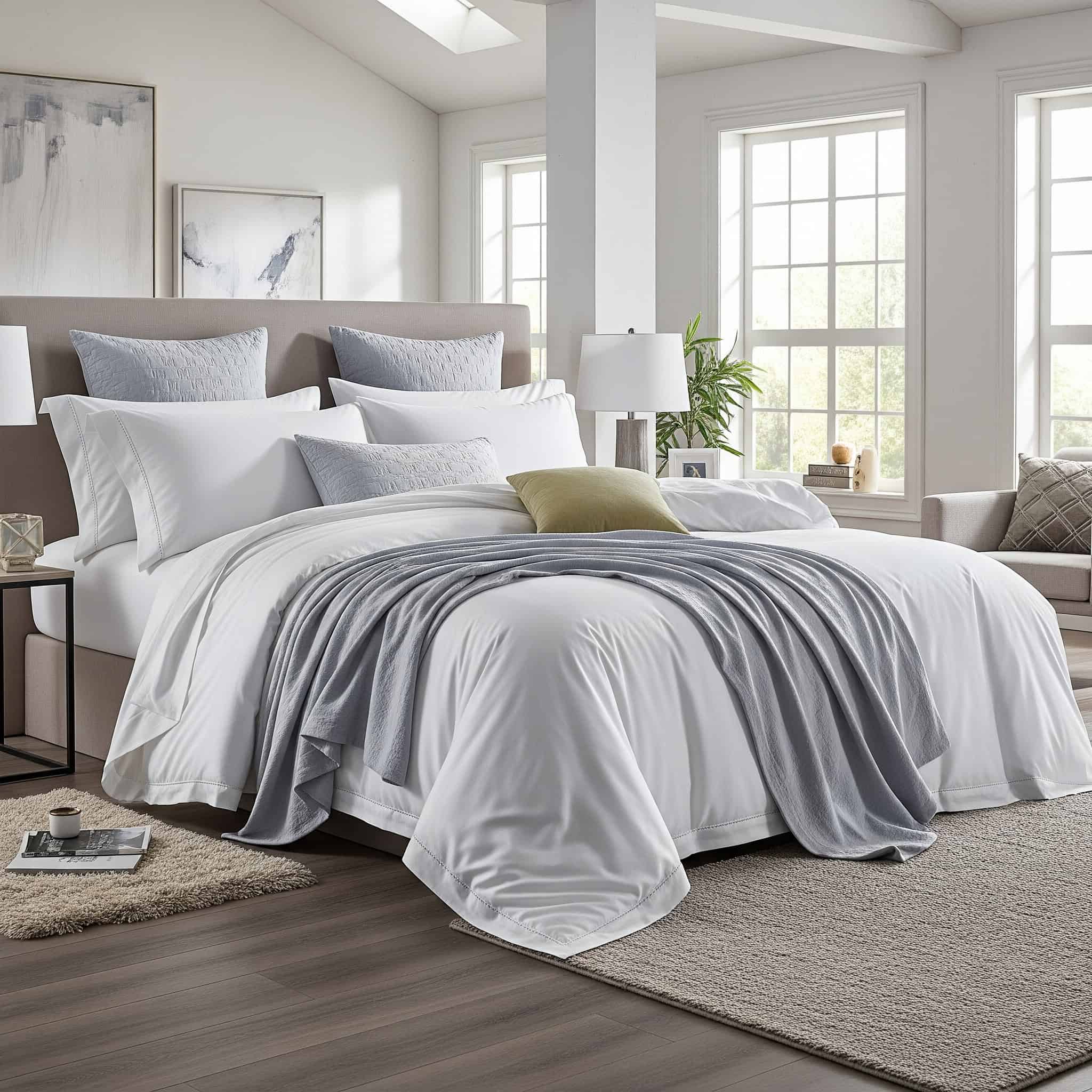 High thread count bedding collection.