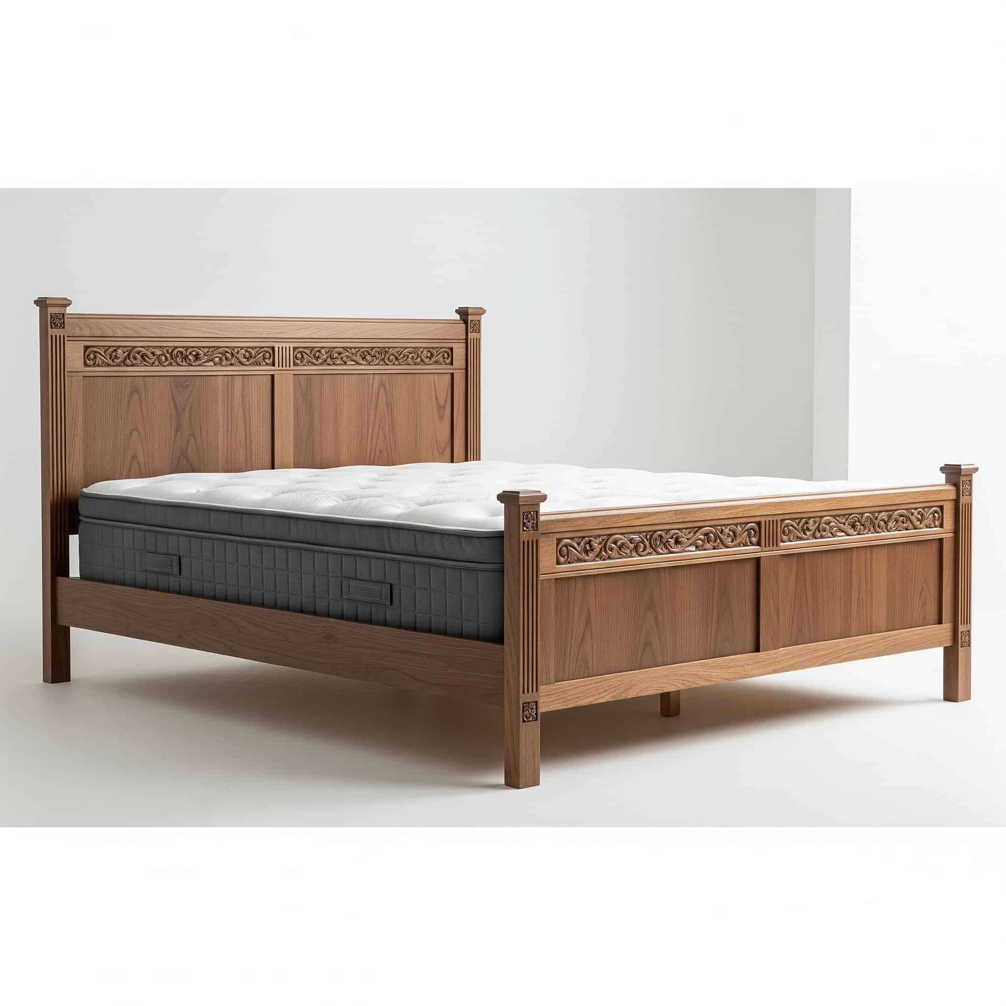 New bed frames manufactured with traditional techniques and styling but sized for modern mattresses.