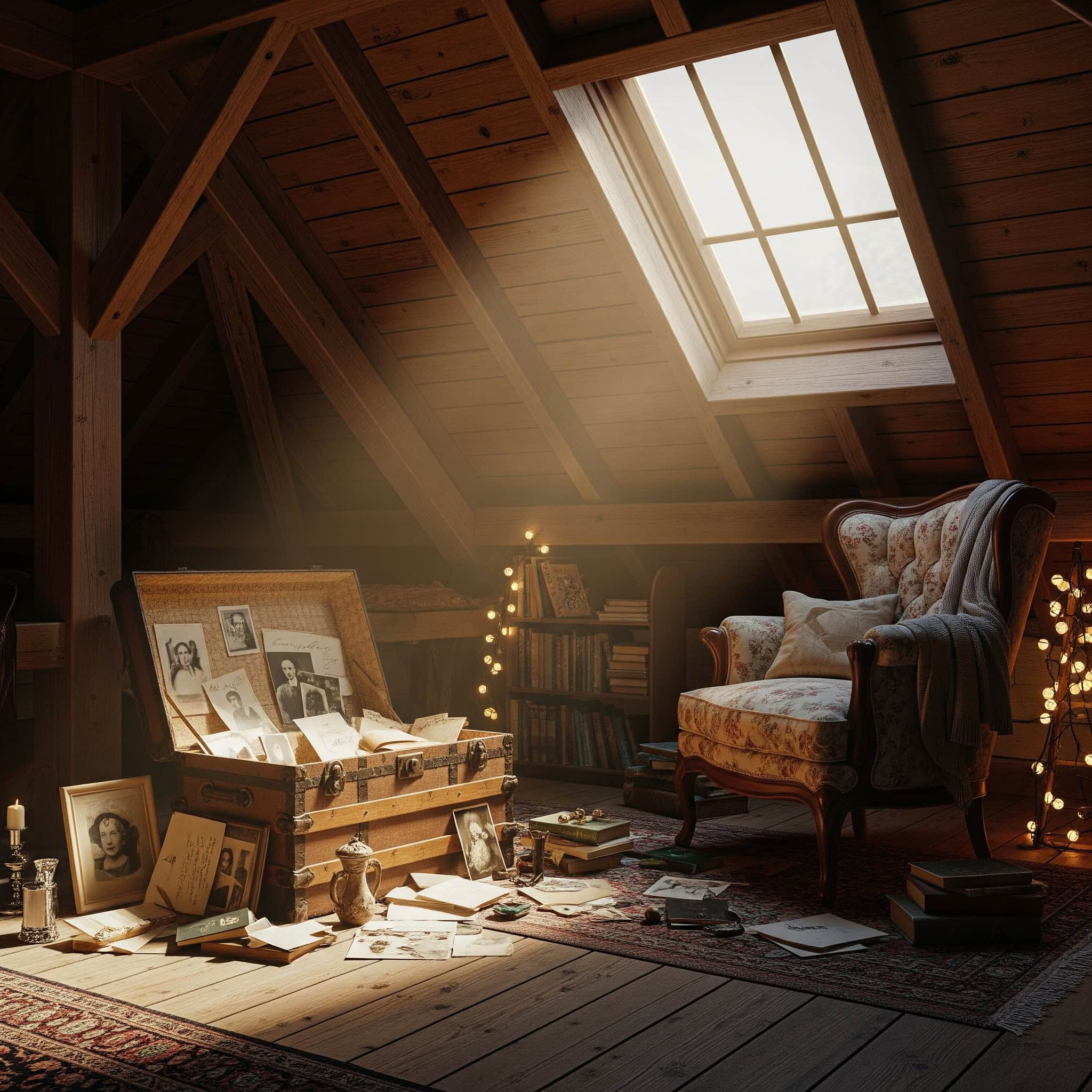 Vintage attic retreat.