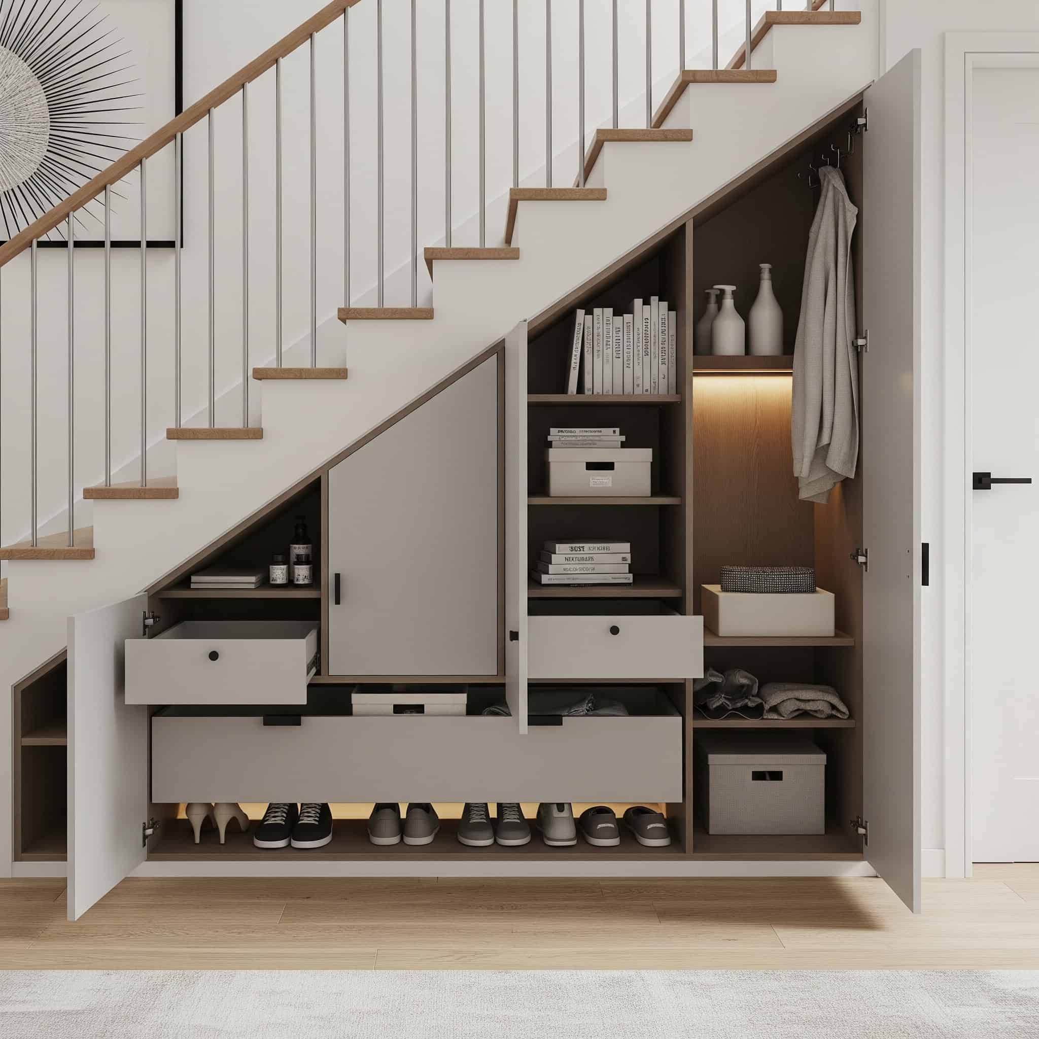 Under-Stair Storage Integration