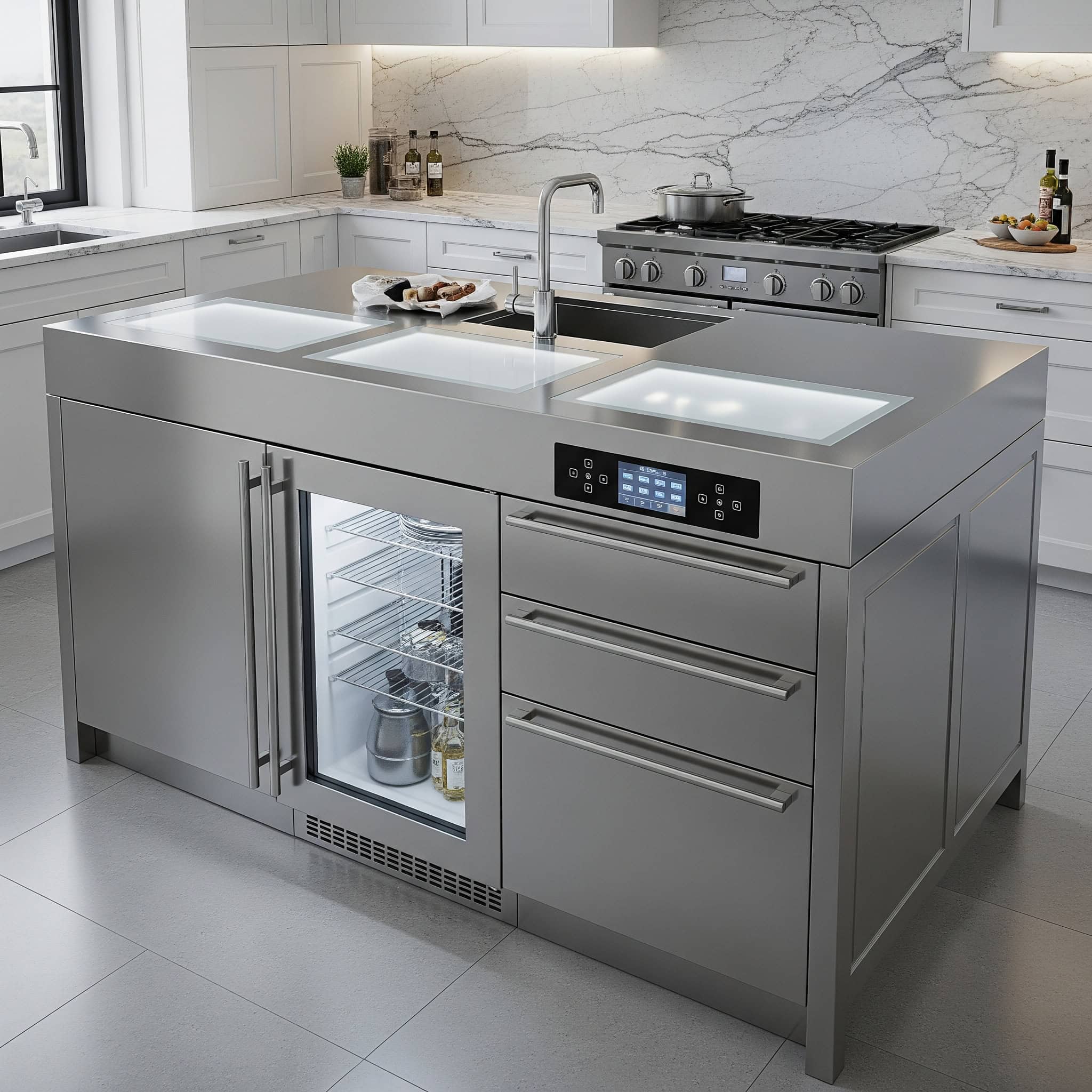 Climate-controlled kitchen island.