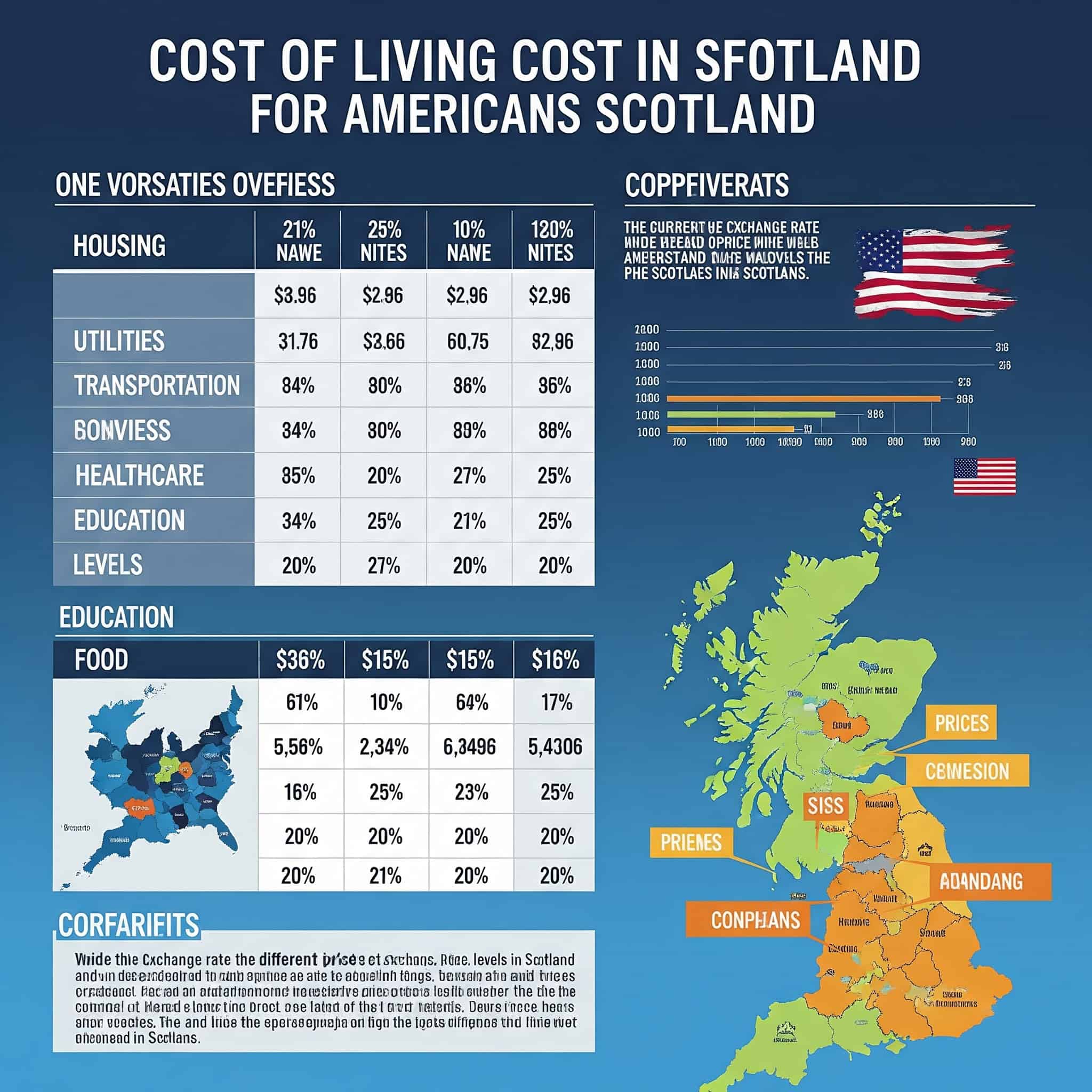  Cost of living comparison for Americans moving to Scotland.