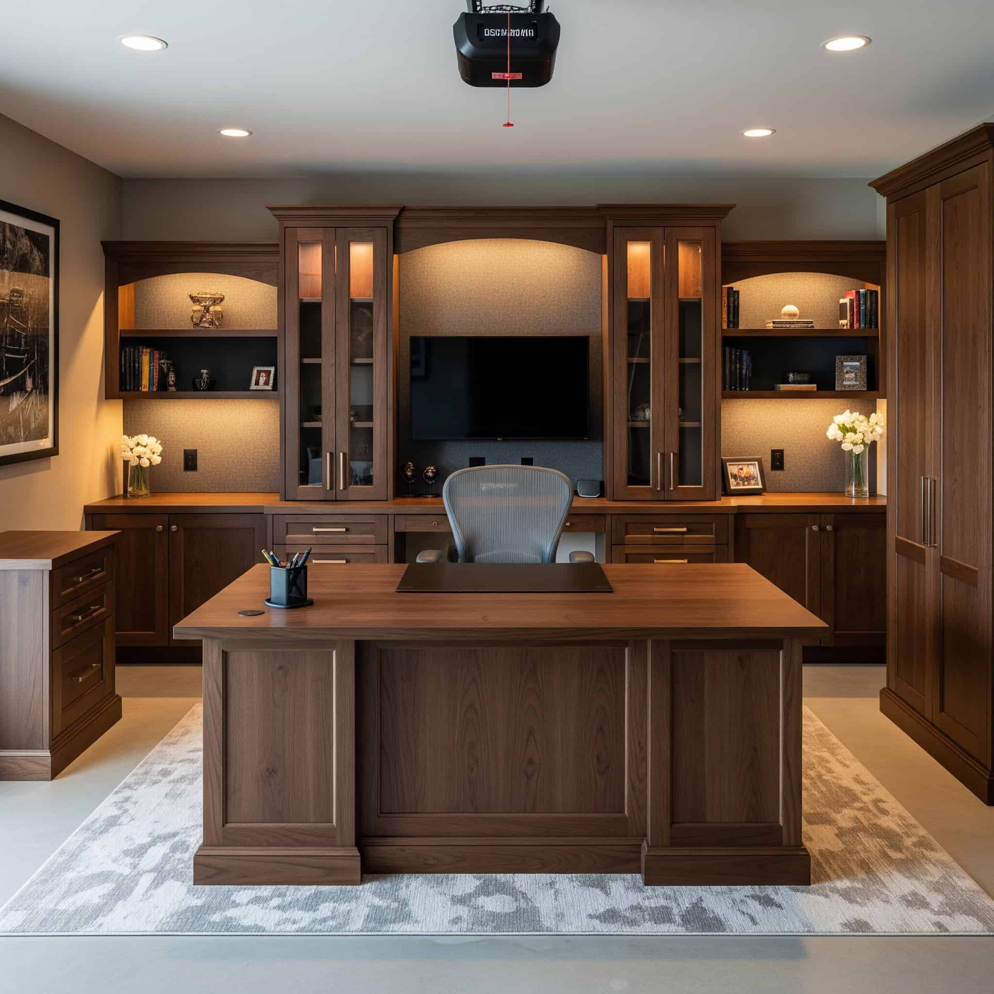Executive home office in a converted garage