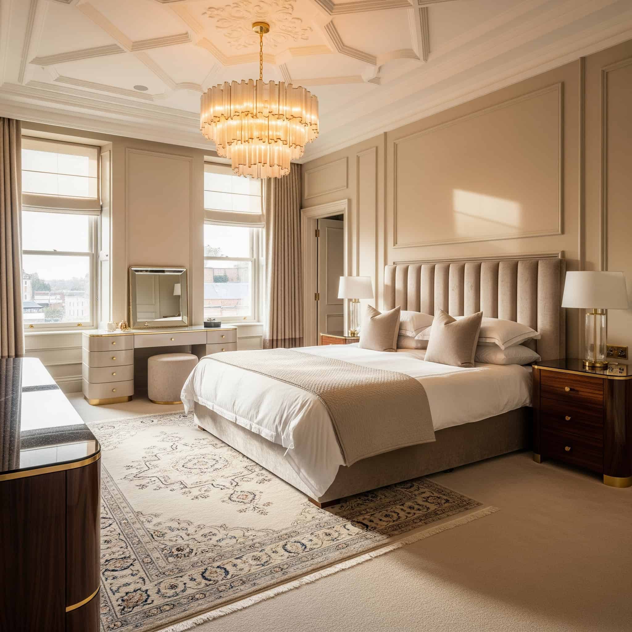 Luxury bedroom design.