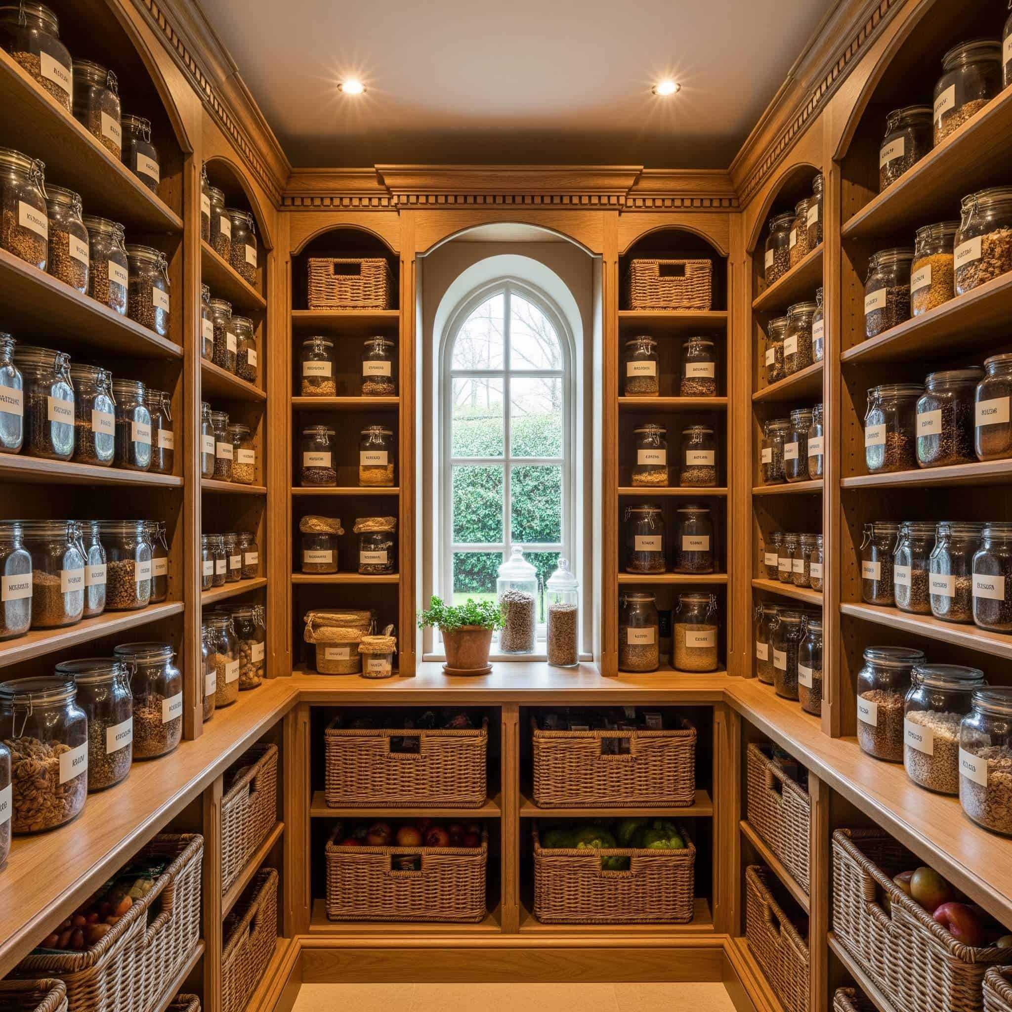 Traditional Walk-In Pantry with Custom Built-Ins