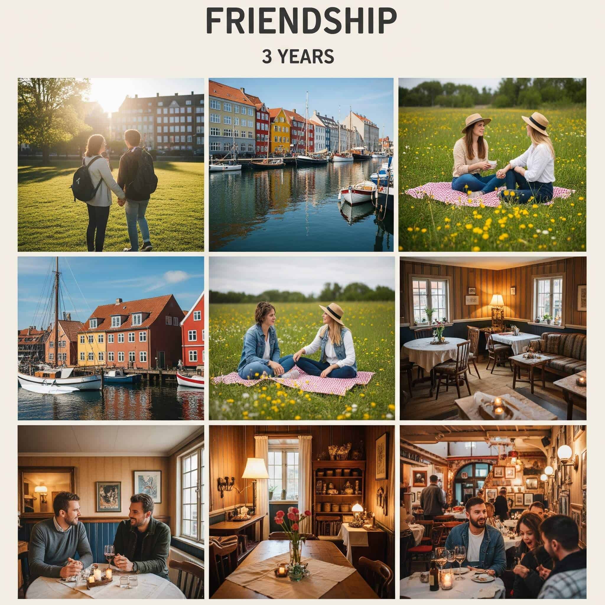 Three-year friendship timeline in Denmark