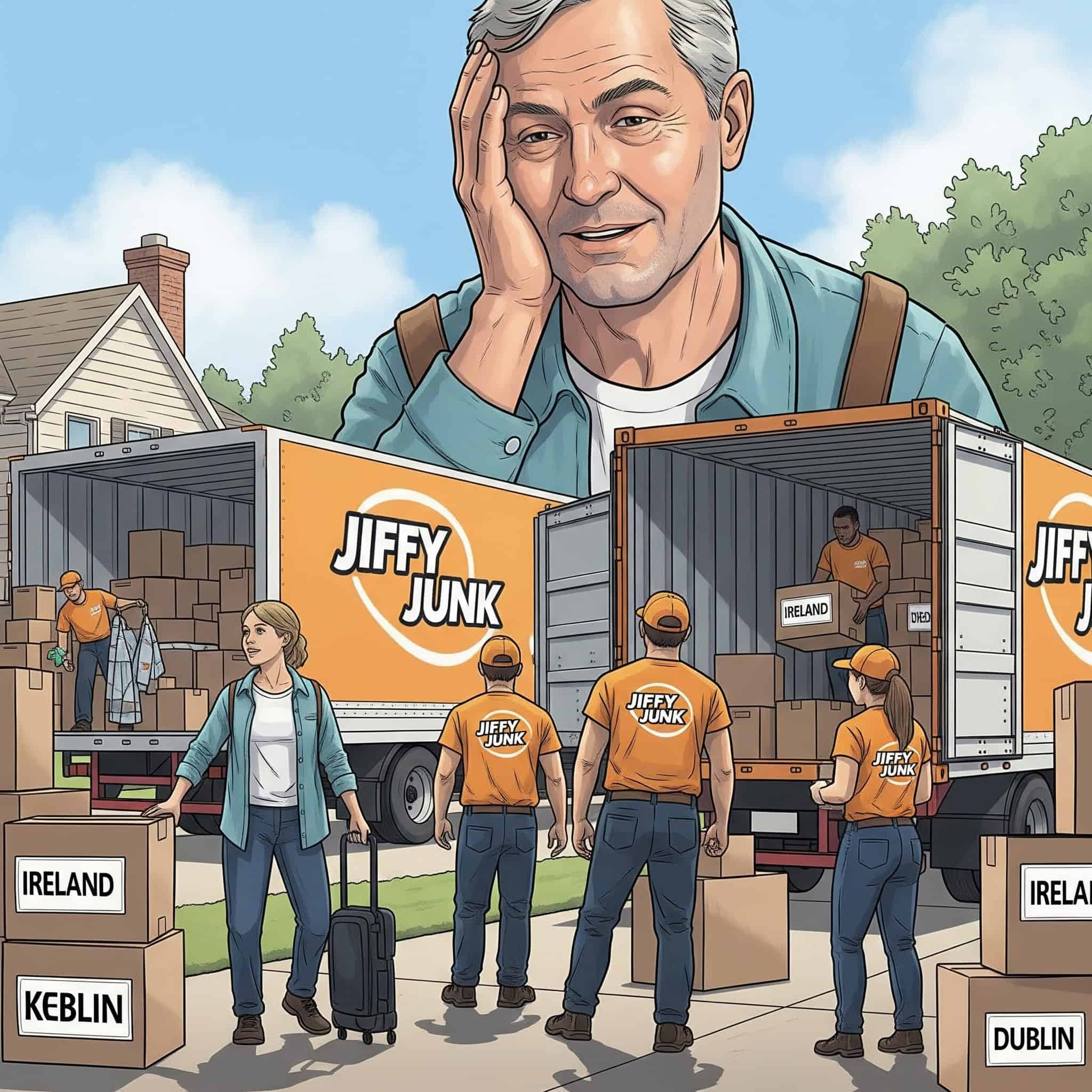 American uses Jiffy Junk for move to Ireland.
