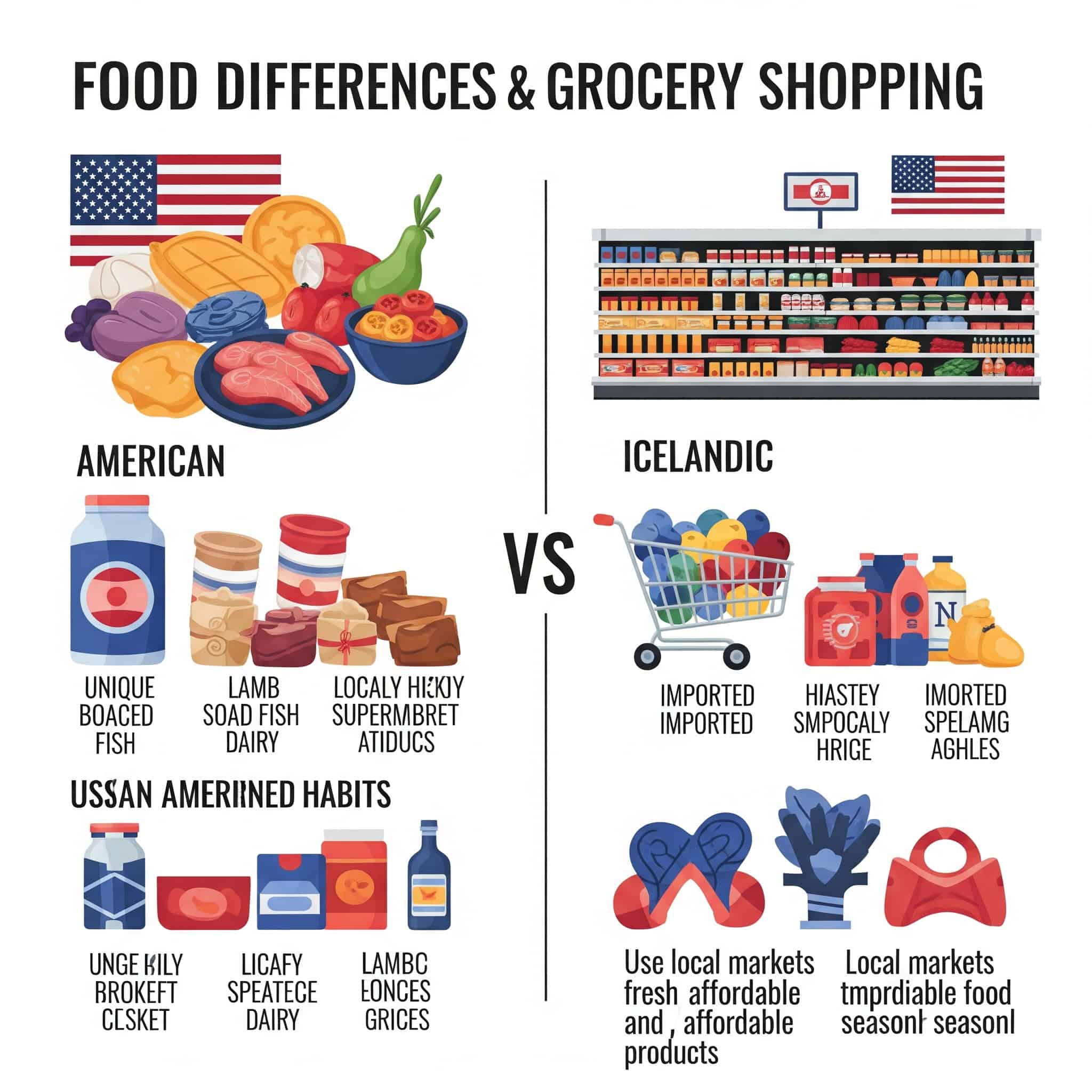 Food and grocery shopping differences for Americans moving to Iceland