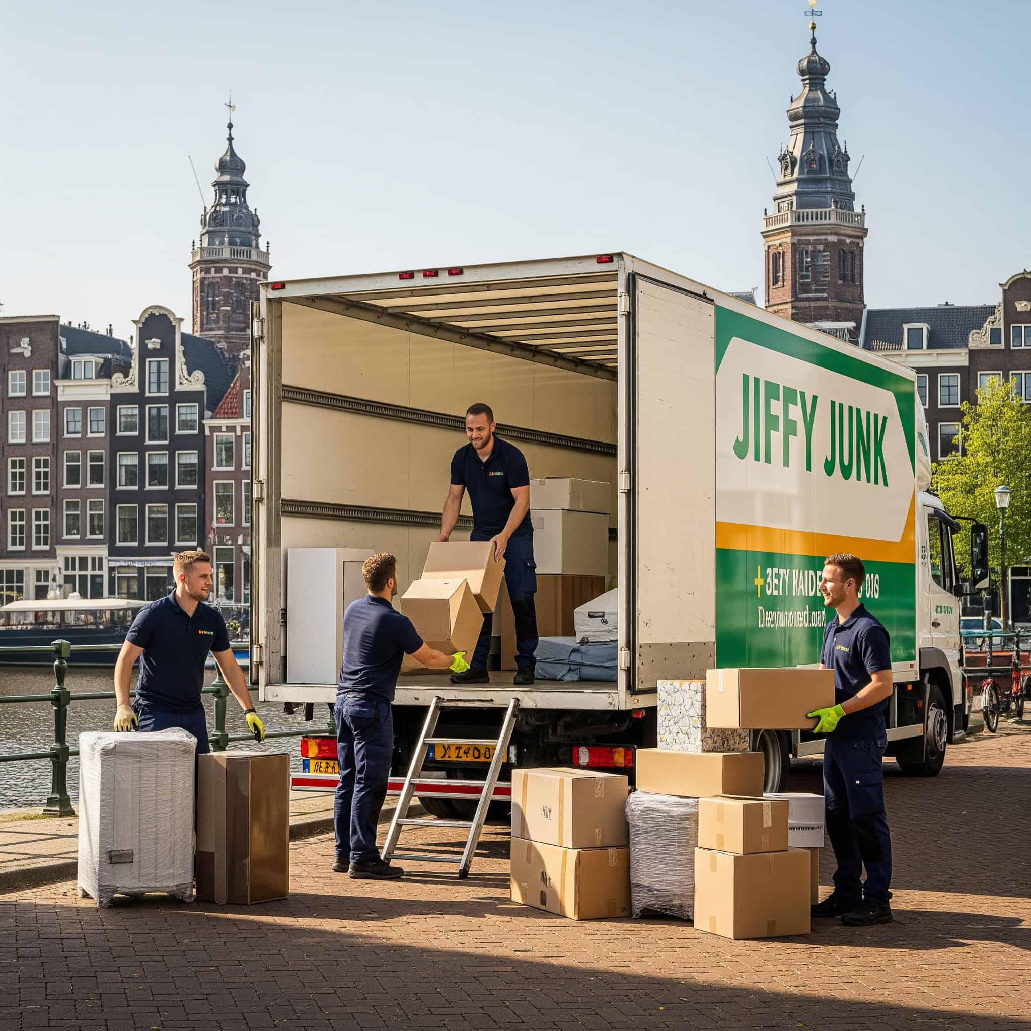 Jiffy Junk services for moving to the Netherlands.