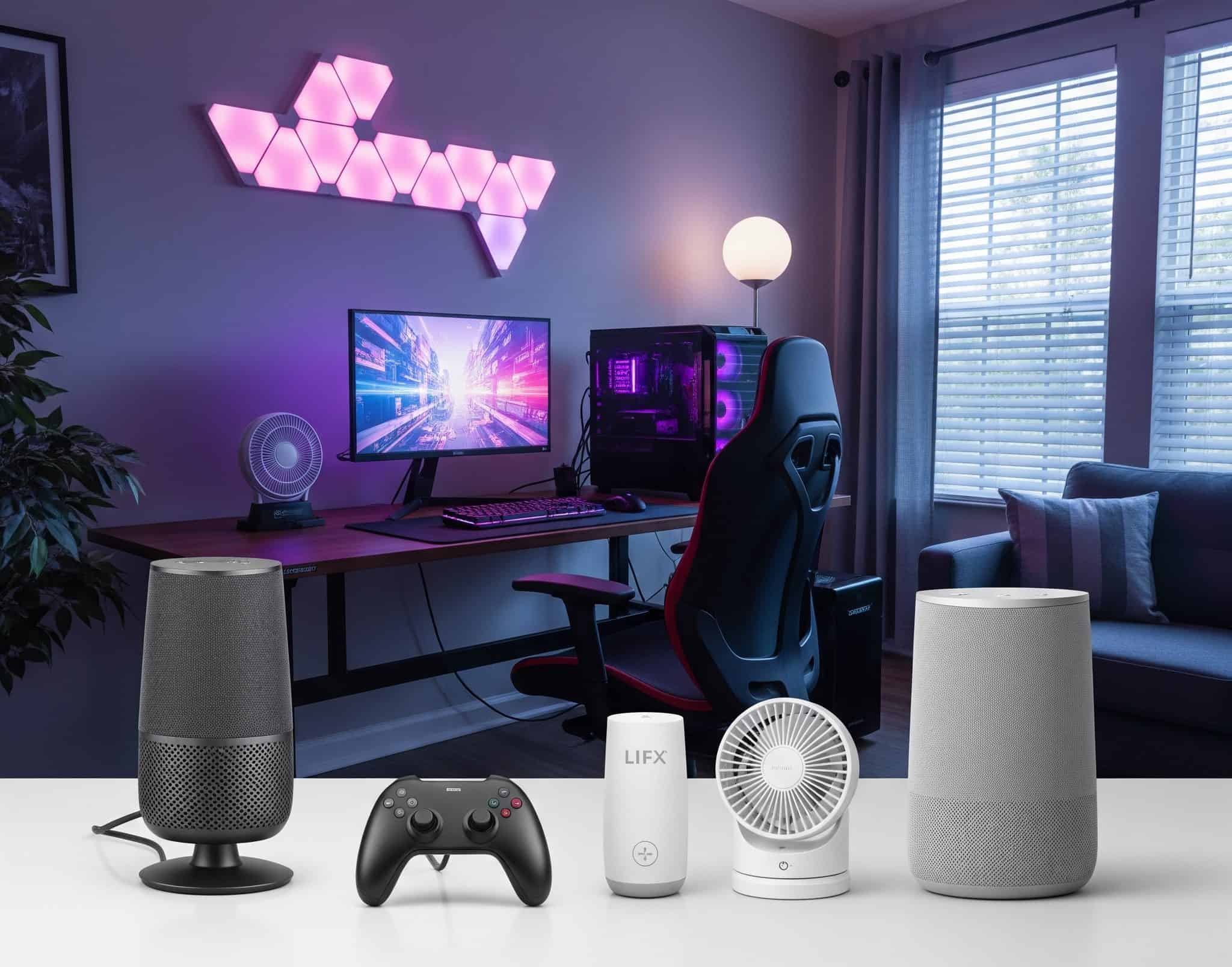Connect your gaming setup with home automation systems for voice control, automated lighting, and climate management.
