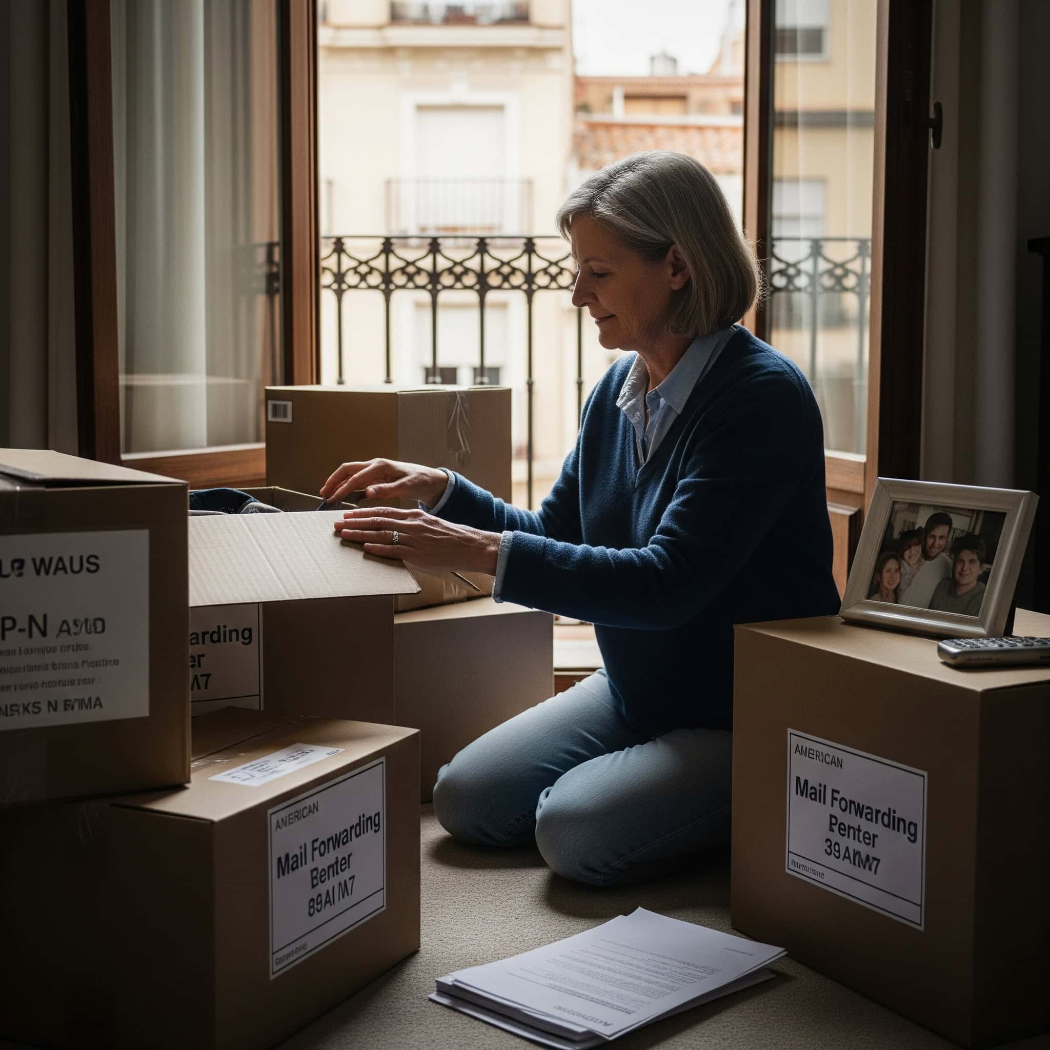 American relocating to Spain with boxes and mail forwarding service details