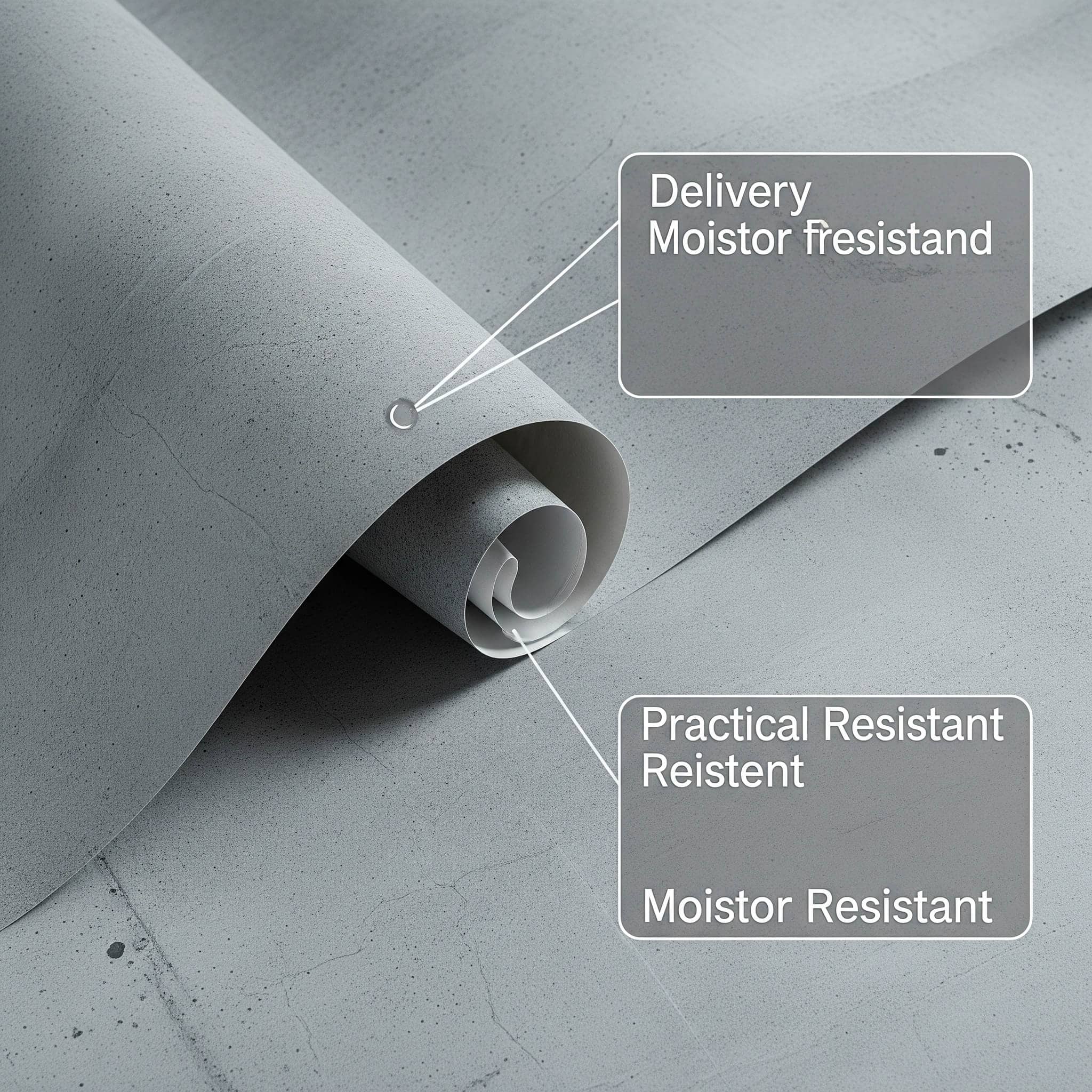 Concrete look wallpaper delivers industrial chic style with practical moisture resistance