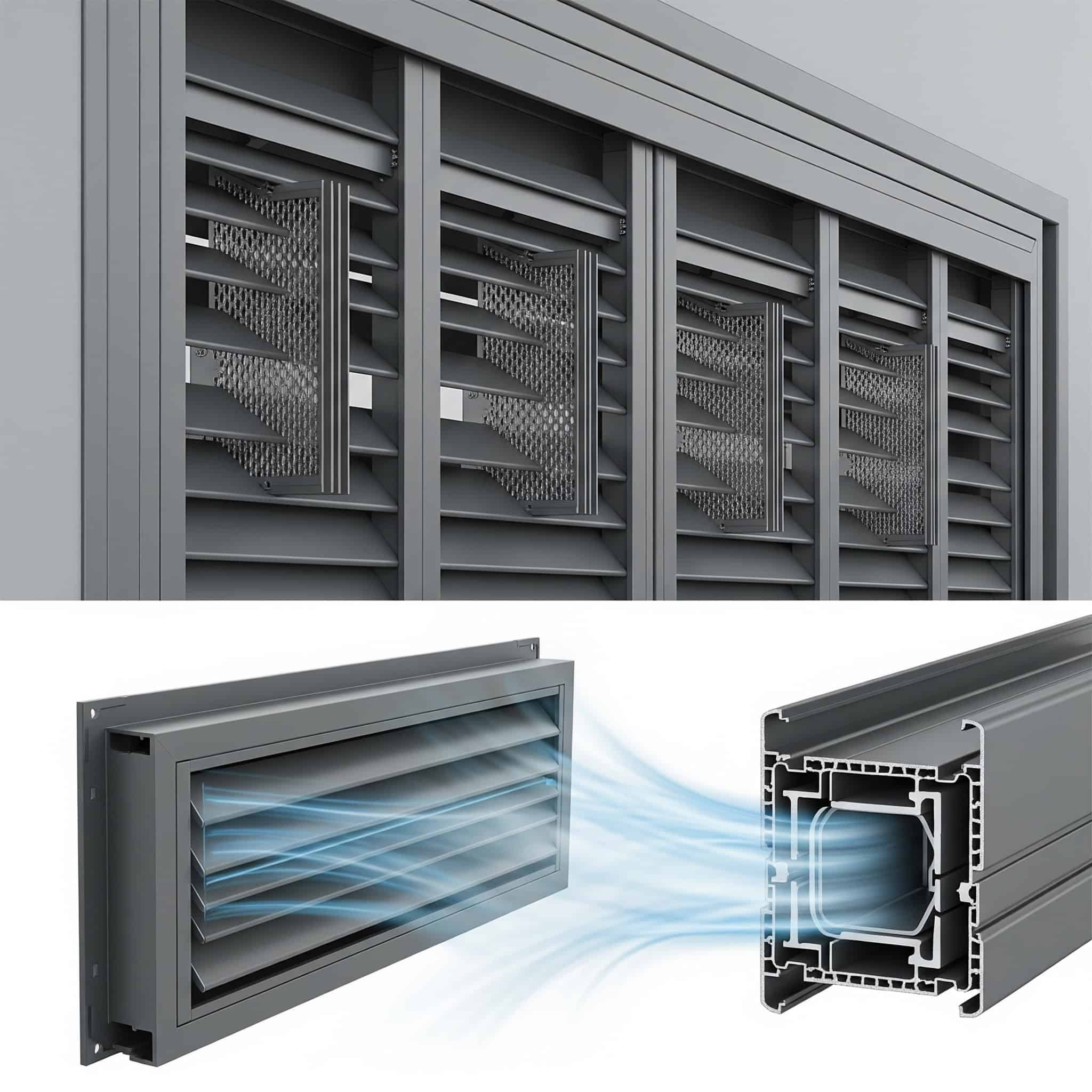 Ventilation Shutters with Airflow Design