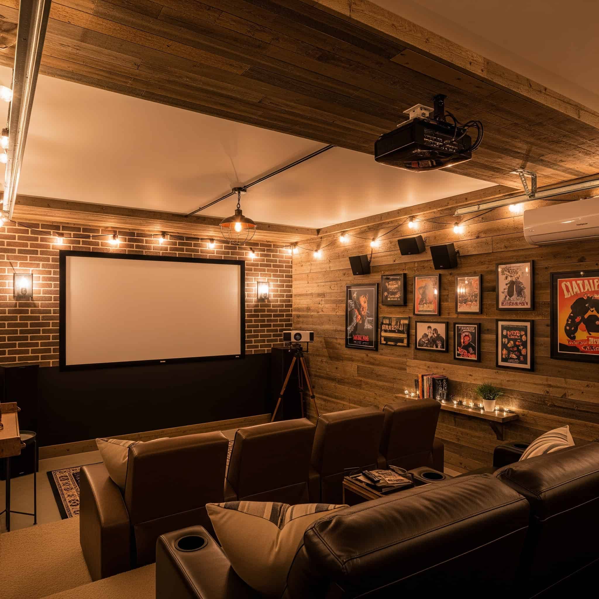 Garage home theater ideas.