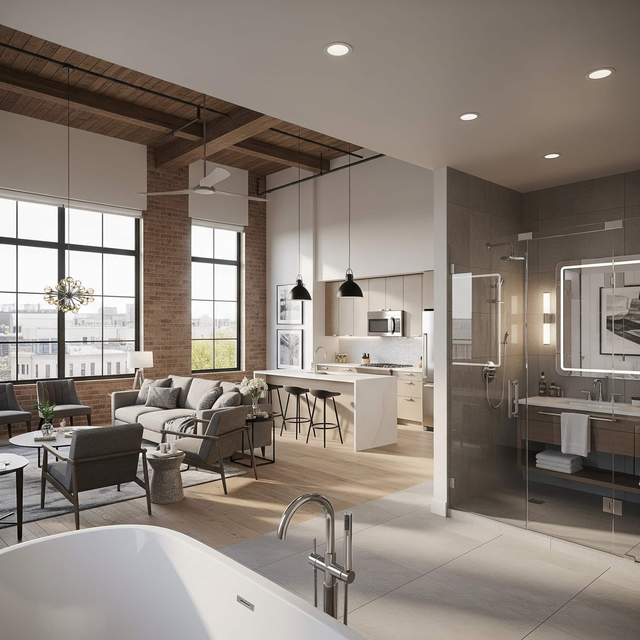  Loft suite with ensuite bathroom.