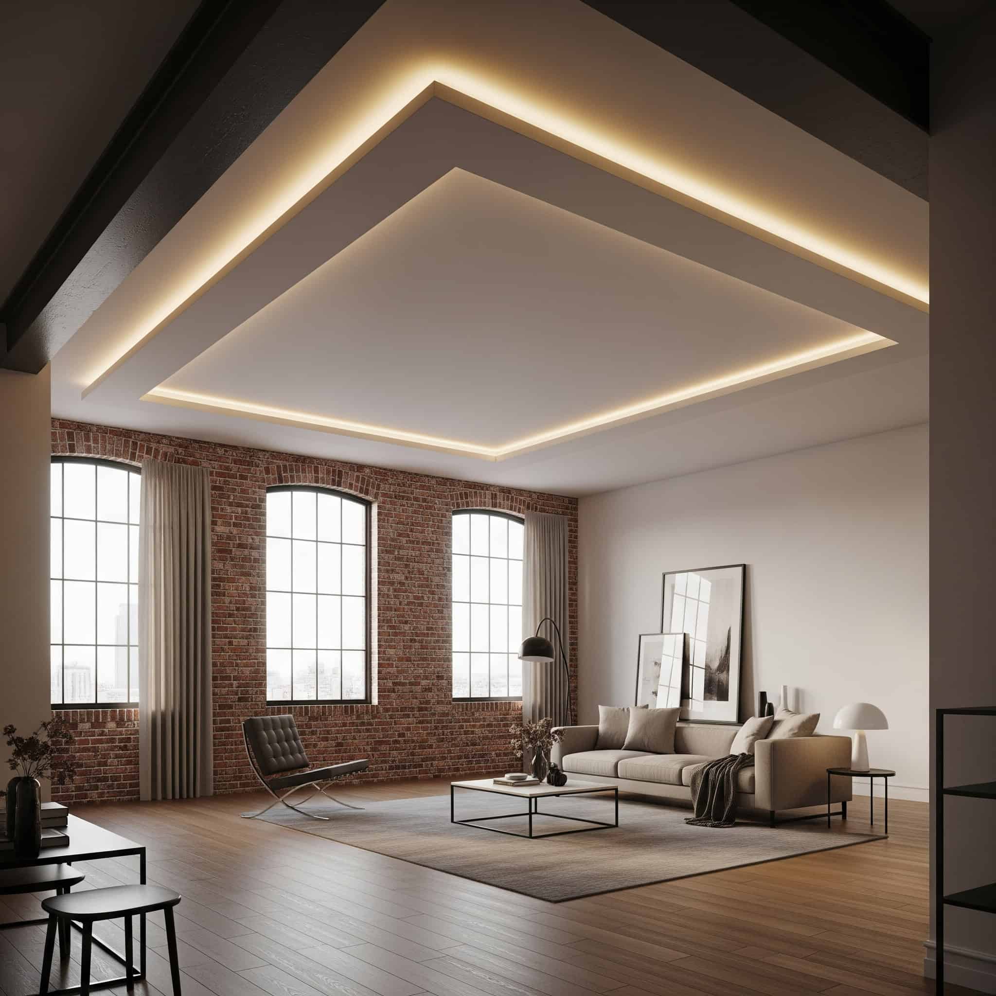 Loft room with LED cove lighting