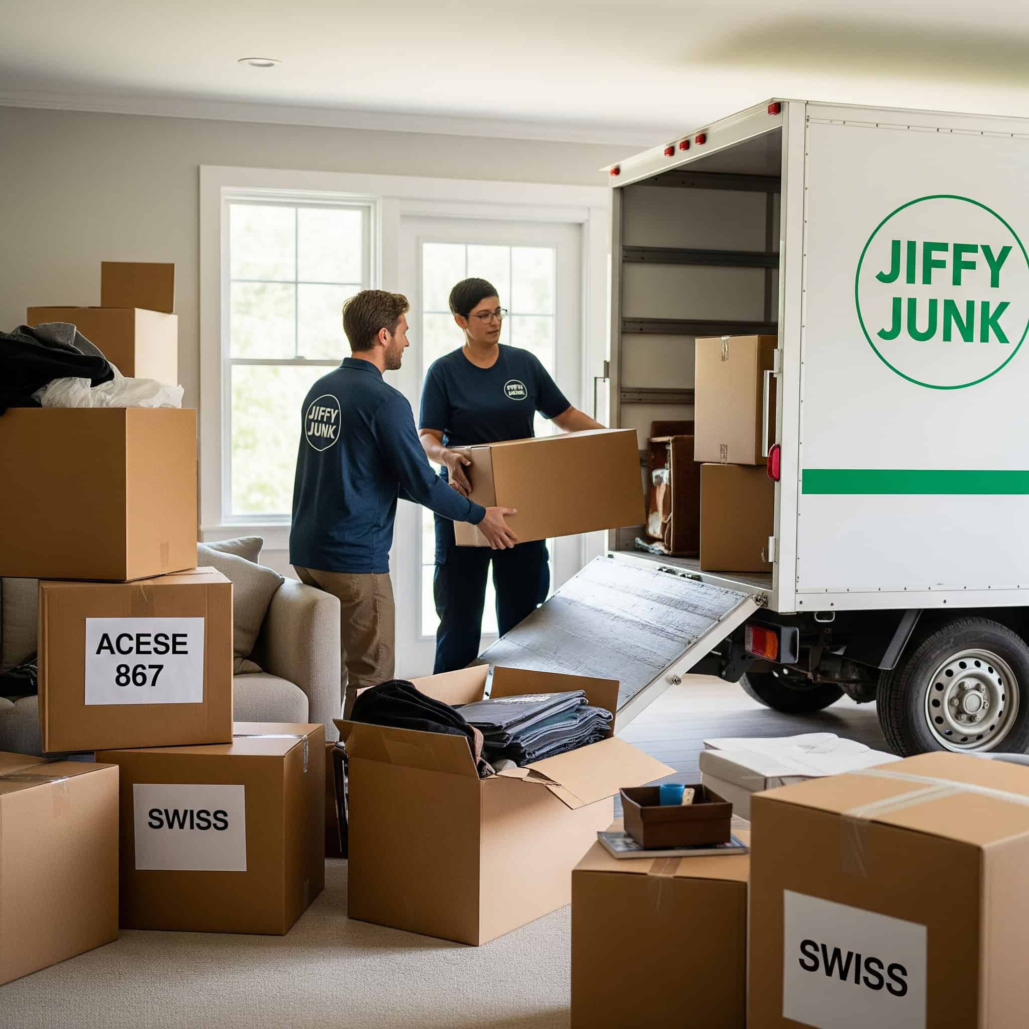 American prepares for move to Switzerland with Jiffy Junk.