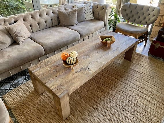 Long Coffee Table Reclaimed Wood
