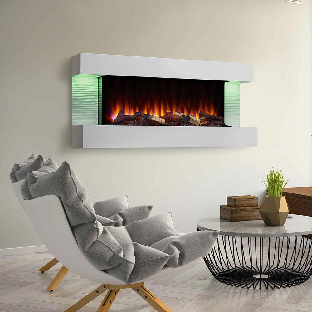 SimpliFire Format Floating Mantel Wall Mount Electric Fireplace ...