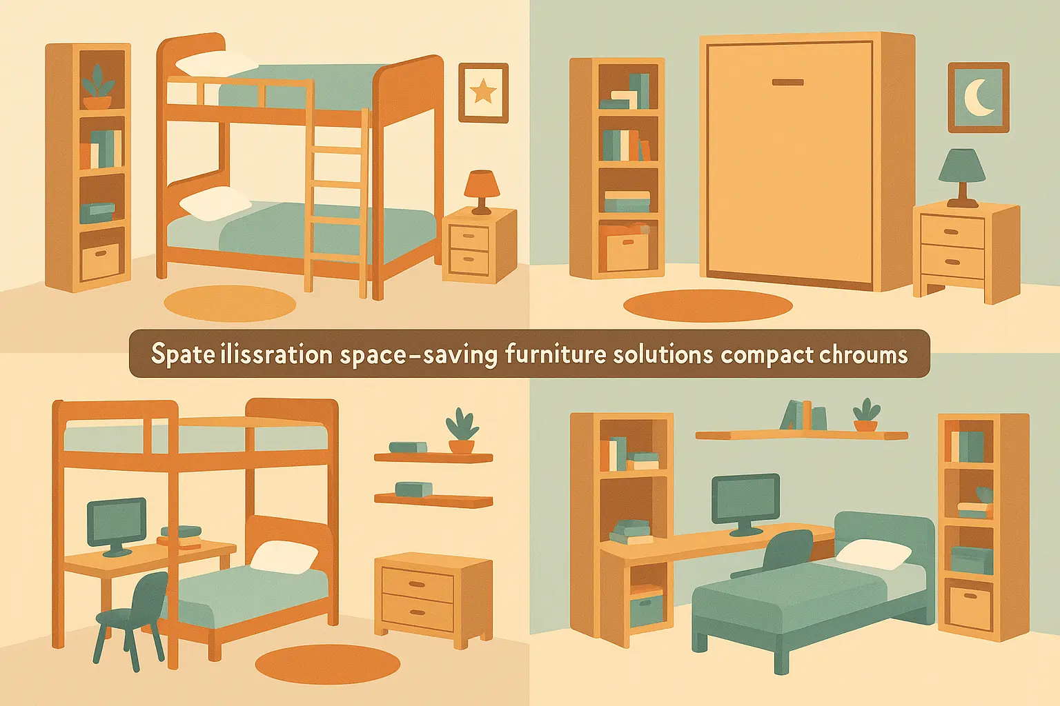 Space-saving kids room design with loft bed and storage
