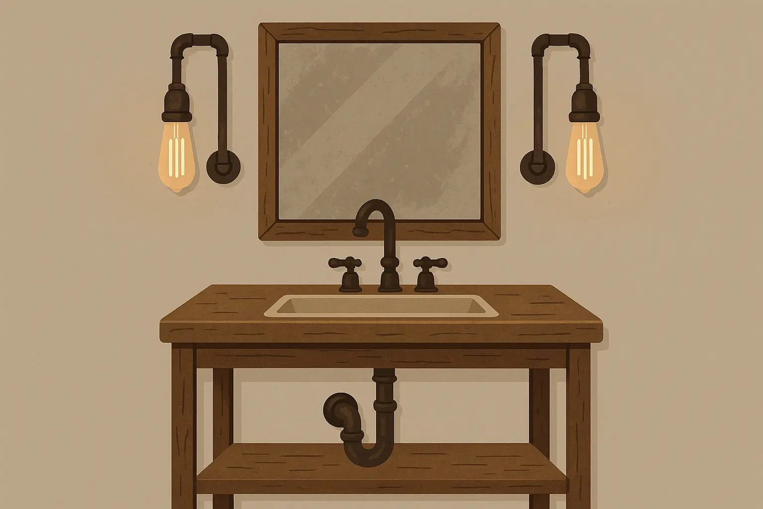 Industrial rustic vanity lights