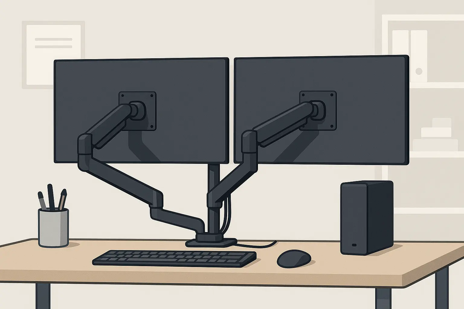 Advanced multi-monitor home office setup